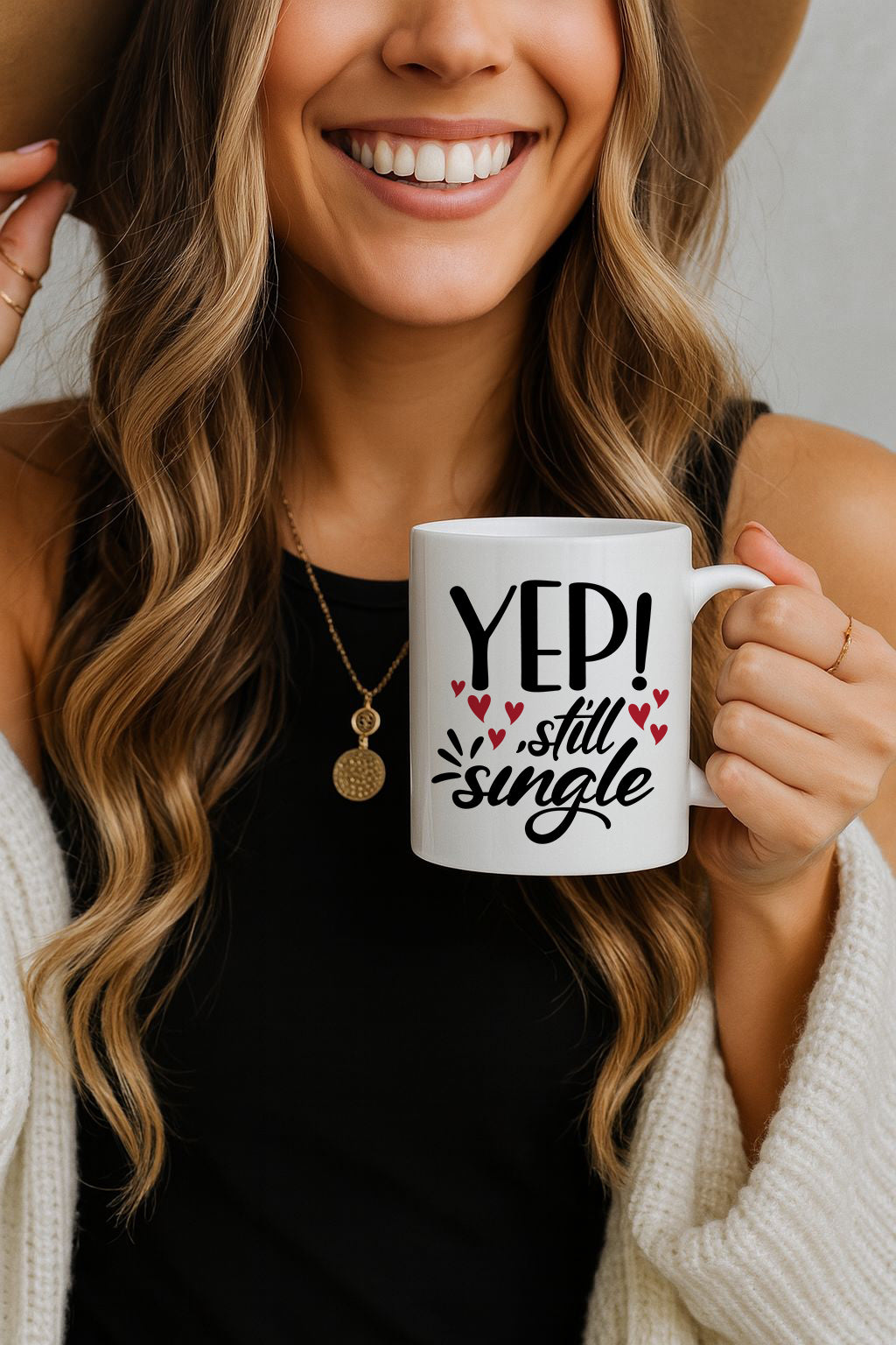 Lonely Valentine's Day? Yep Still Single Mug, Funny Office Cup.