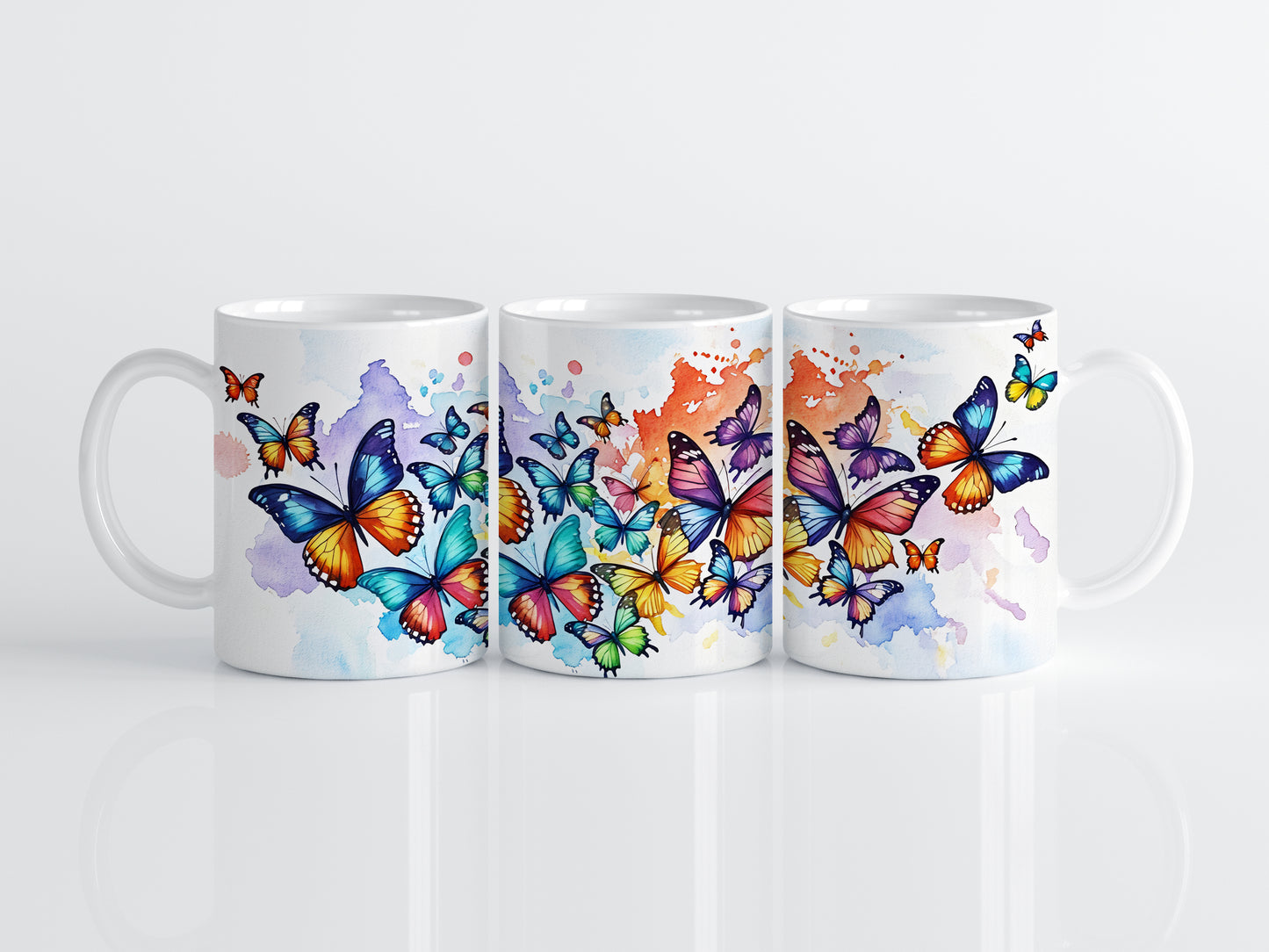 Nature-Inspired Butterfly Ceramic Mug, Garden Lover's Spring Drinkware