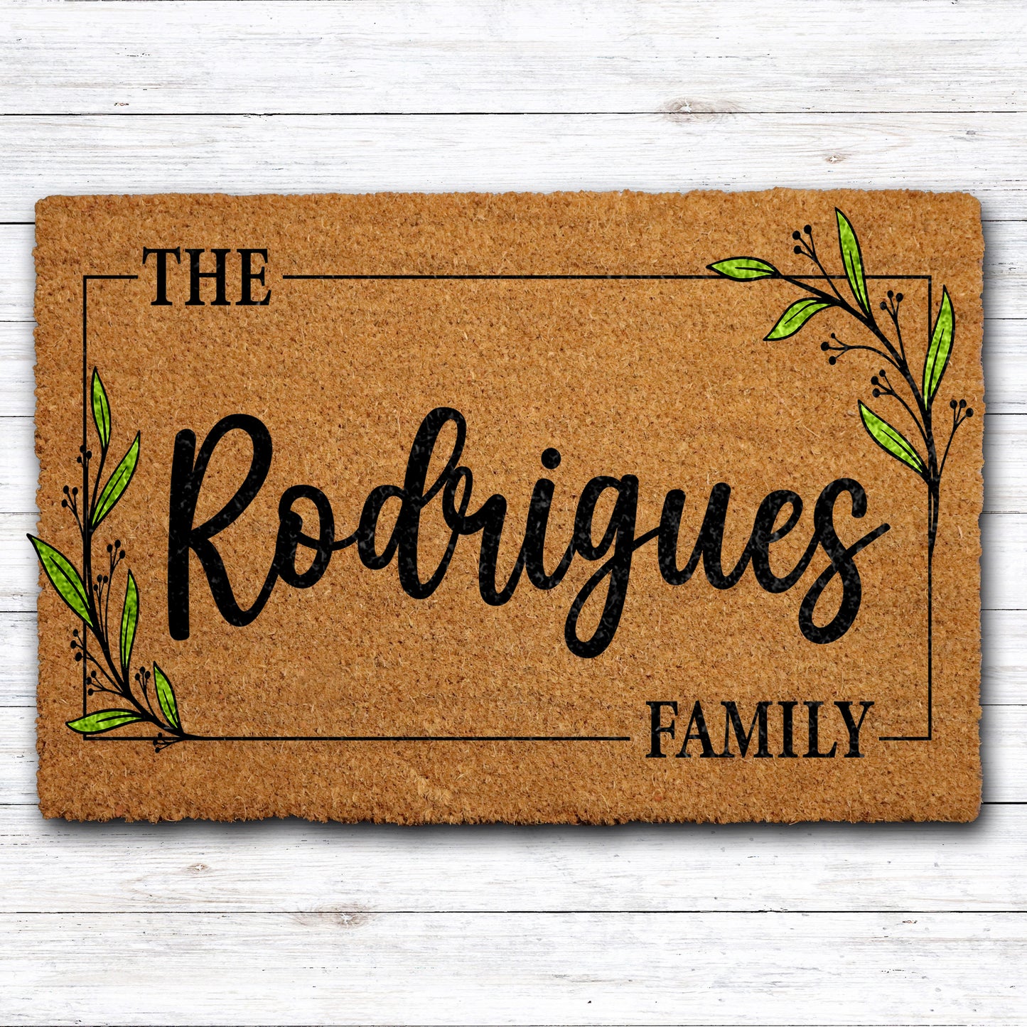 Berry Design Personalized Christmas Doormat, Welcome Mat, Housewarming Gift