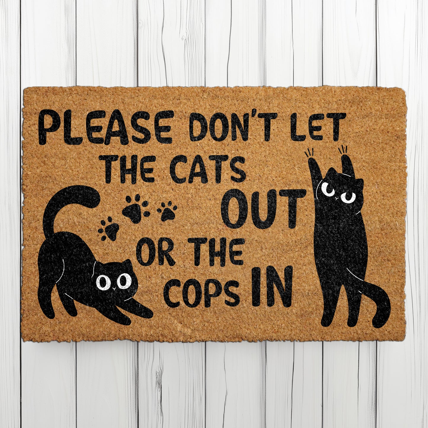 Cute Cat Welcome Mat: Keep Cats In, Cops Out! π±π«