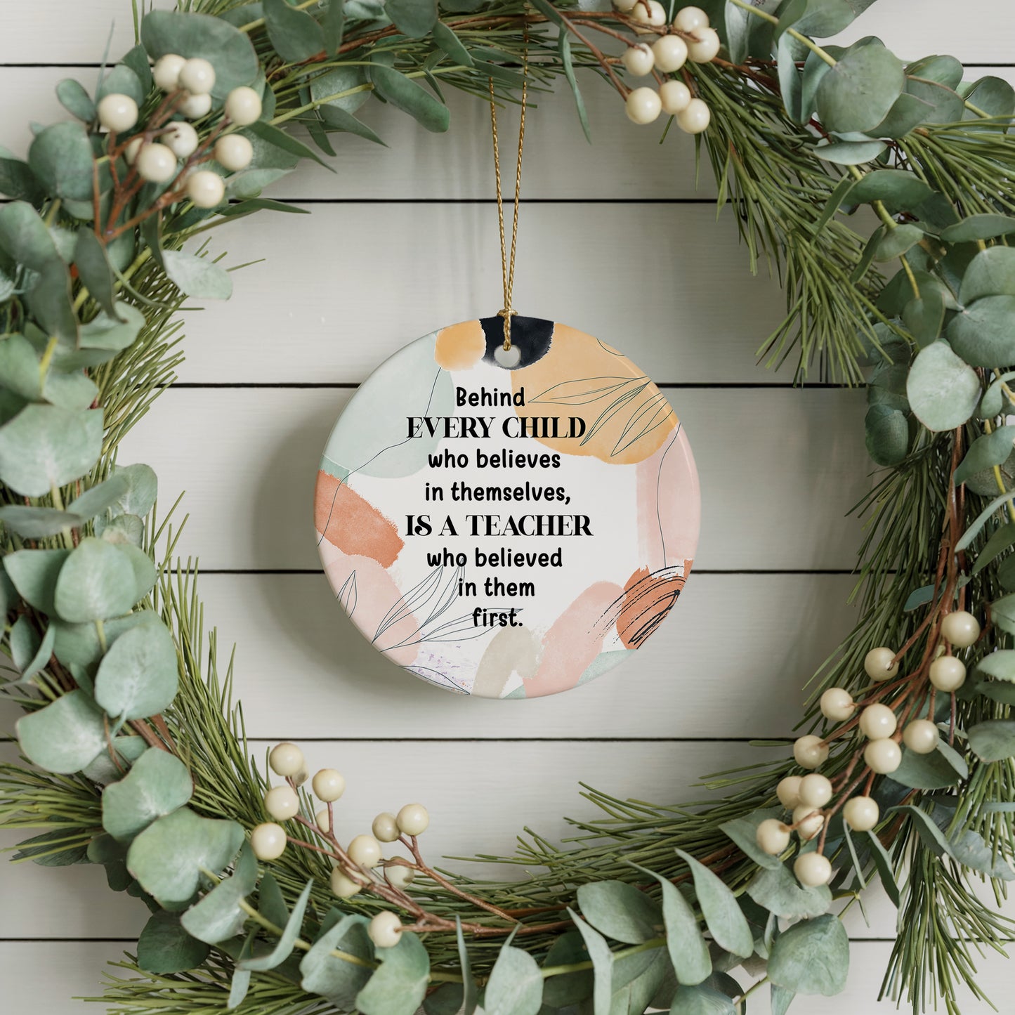End Of Year Teacher Gift, Sentimental Ceramic Keepsake Ornament.