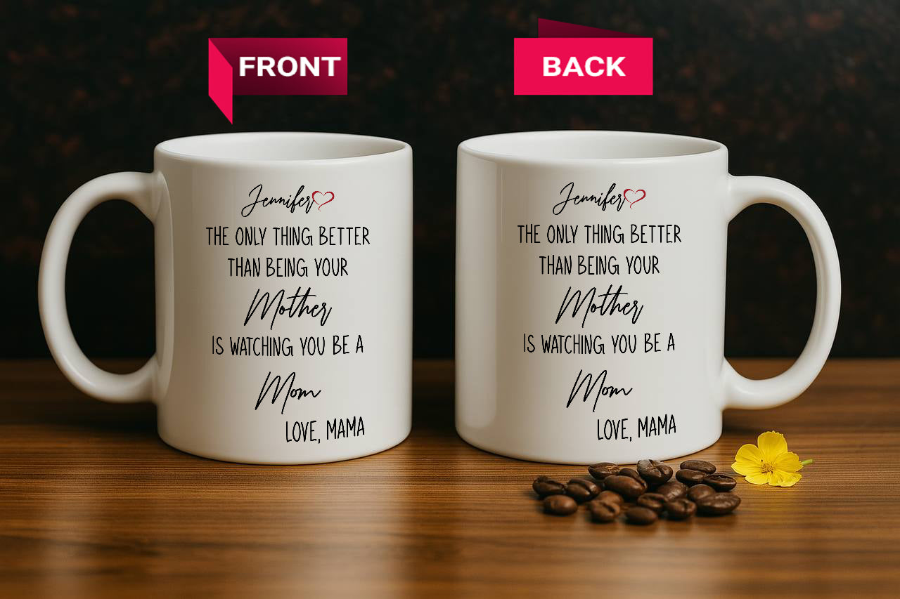 Mother To Daughter Mug, Perfect Mother's Day Gift, Unique Pottery Cup.