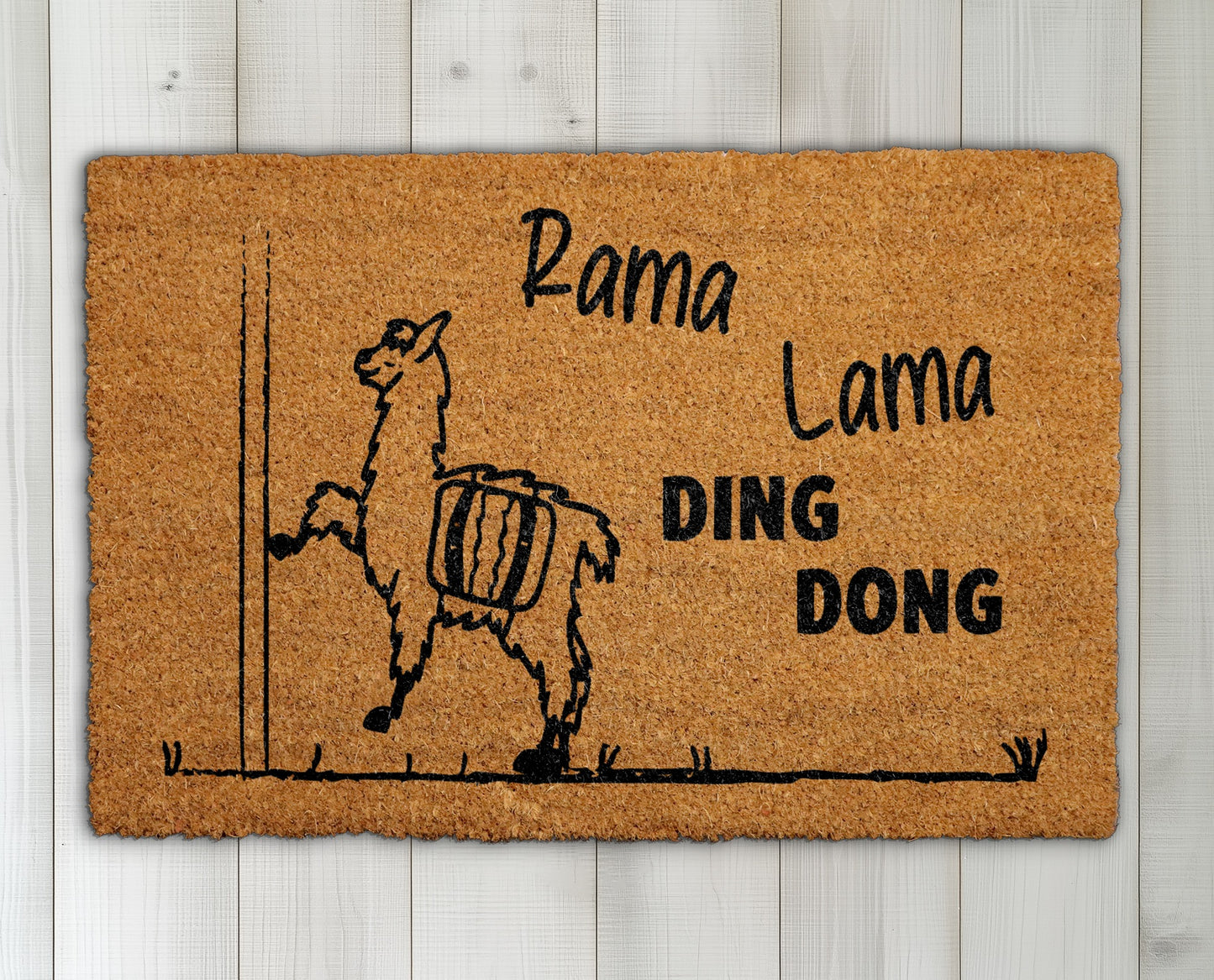 Whimsical Llama Doormat: Song Lyrics Welcome Mat, Humorous Housewarming Gift