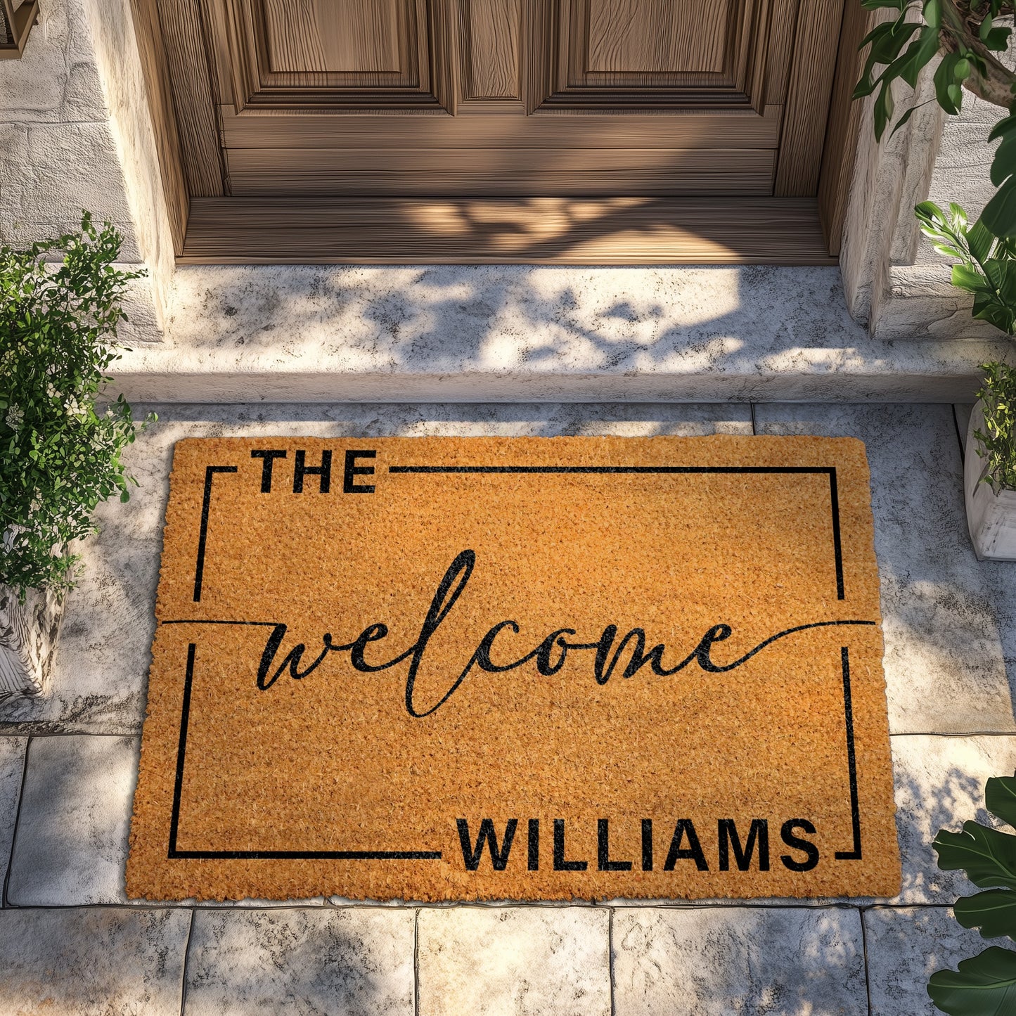 Personalized Last Name Doormat, Custom Front Door Entryway Rug