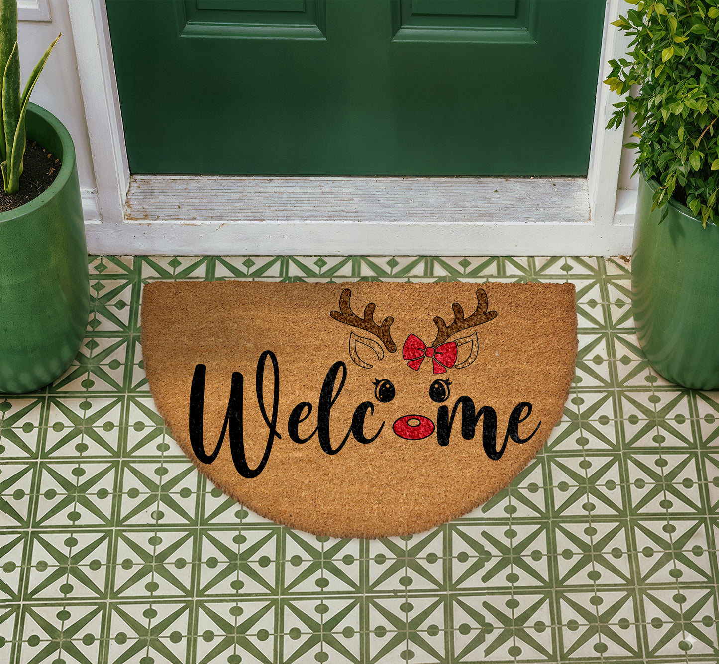 Festive Reindeer Doormat: Christmas Cheer for Your Home!