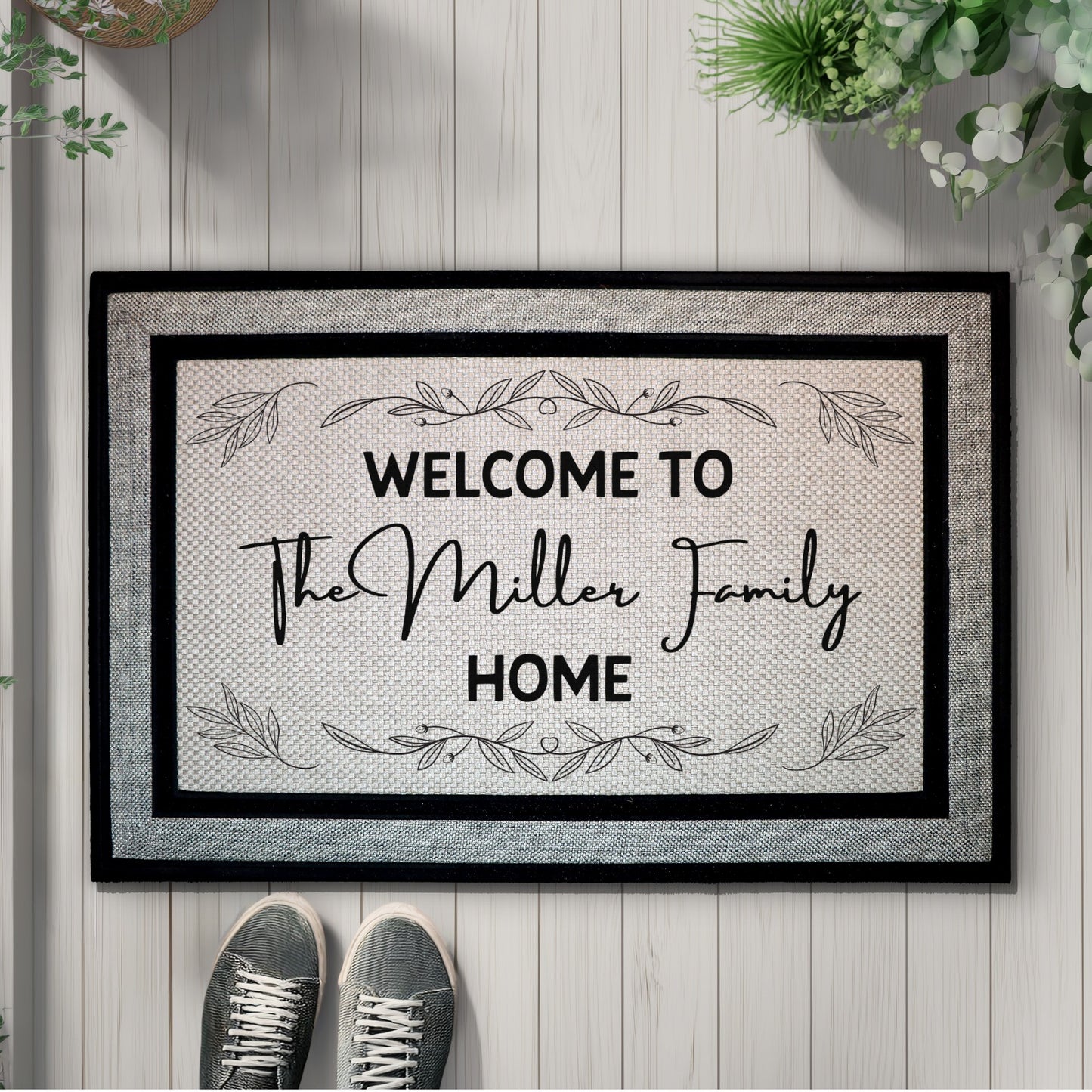 Personalized Family Name Welcome Mat, Perfect Housewarming Gift