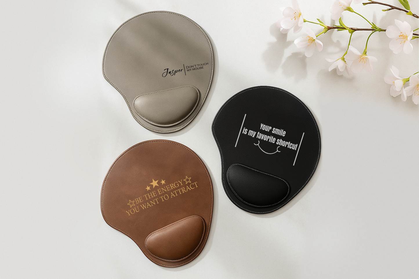 Custom Funny Leather Mousepad, Engraved Quote, Perfect Gift For Coworkers