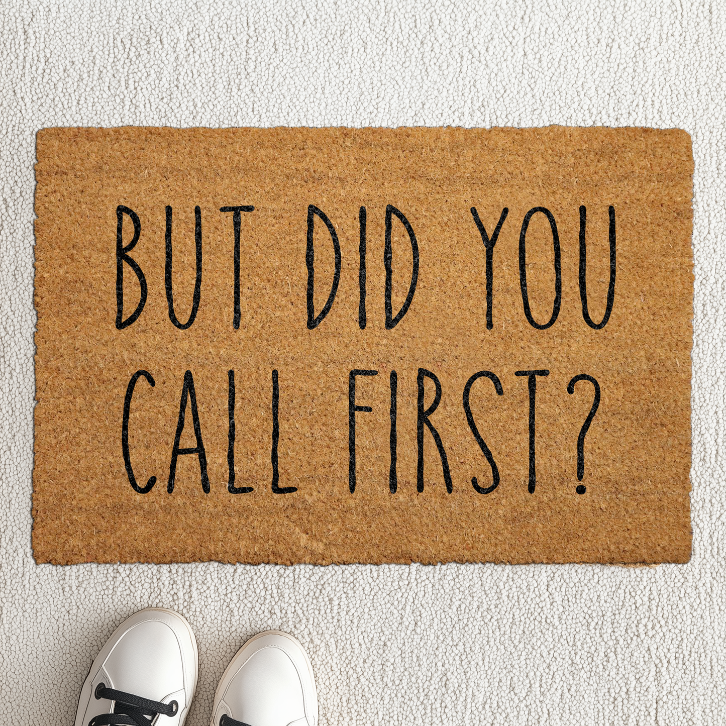 Sarcastic Coir Doormat: Funny, Humorous Arrow Design for New Home
