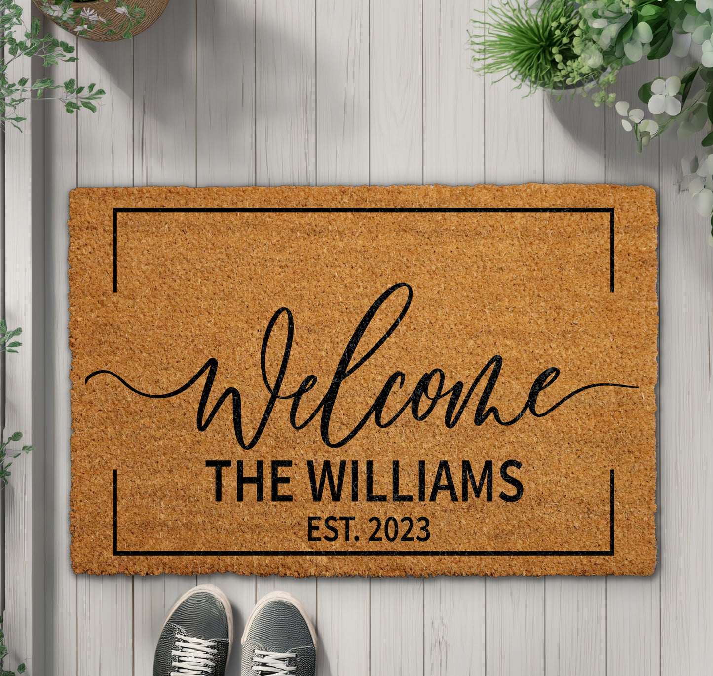 Custom Last Name Doormat, Personalized Family Mat for Housewarming Gift
