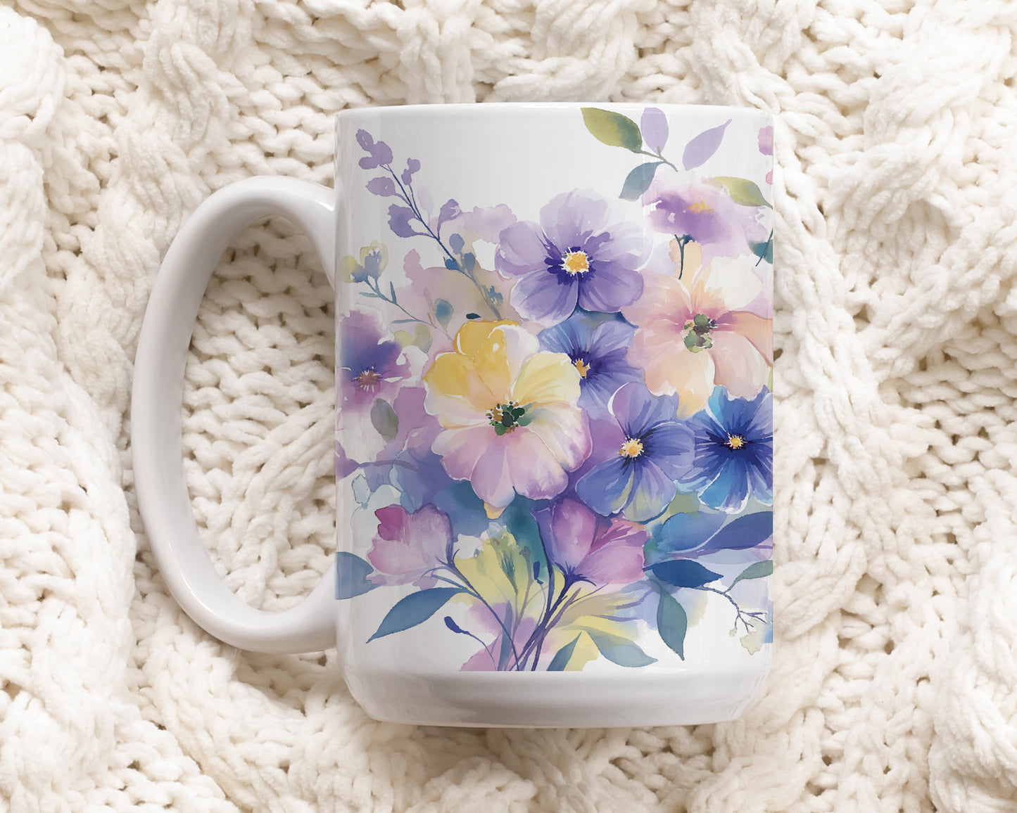 Flower Mama Tea Cup, Custom Mother's Day Pottery Mug Gift