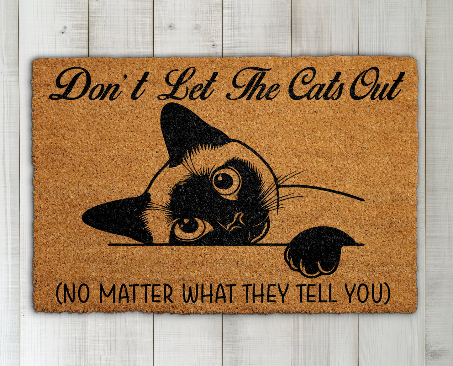 Funny Cat Welcome Mat, Cute Cat Coco Doormat, Housewarming Gift