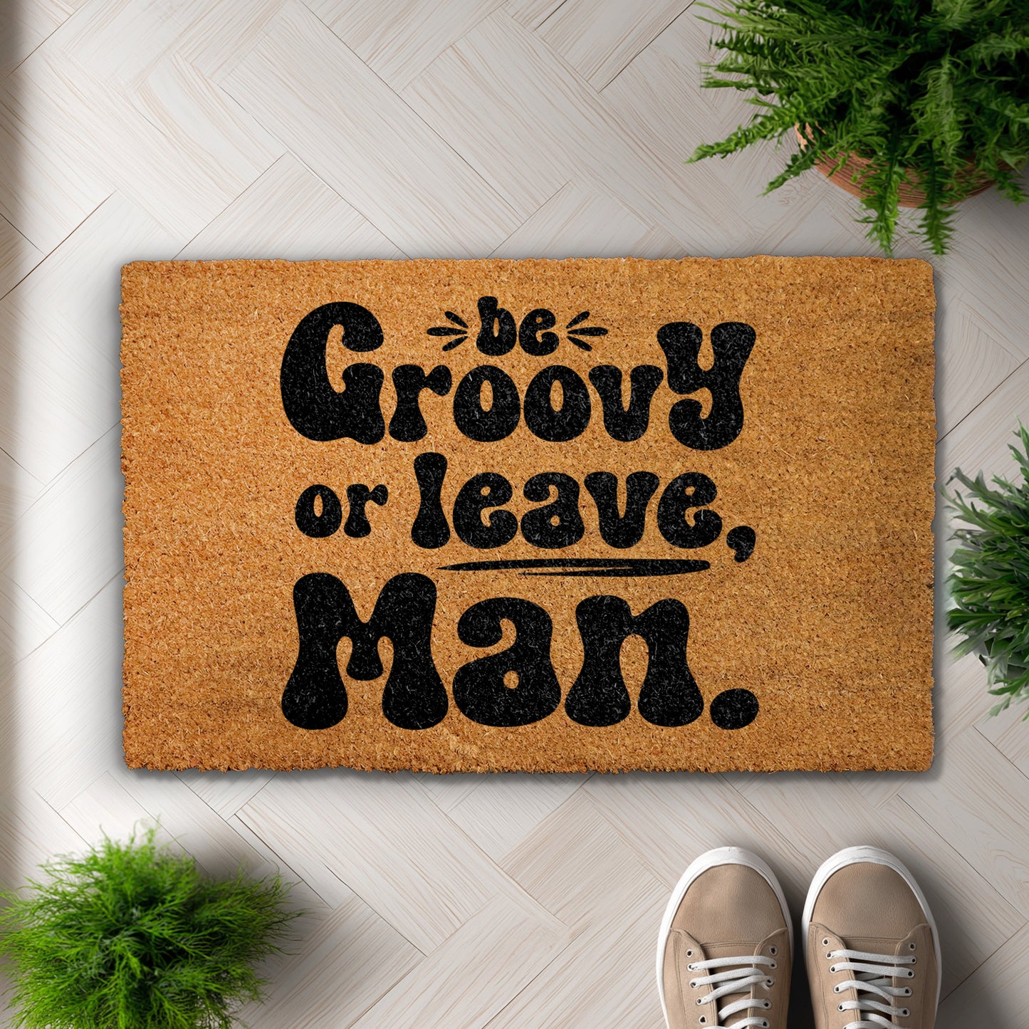 Groovy Welcome: Retro 70s Doormat, Funny Housewarming Gift