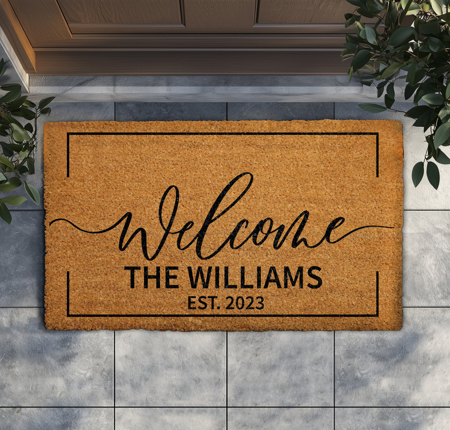 Custom Last Name Doormat, Personalized Family Mat for Housewarming Gift