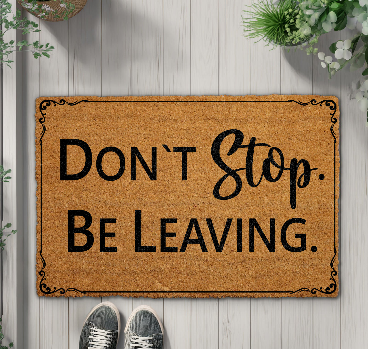 Humorous Welcome Mat, Rude Doormat - Unwelcome Visitors Floor Decor.