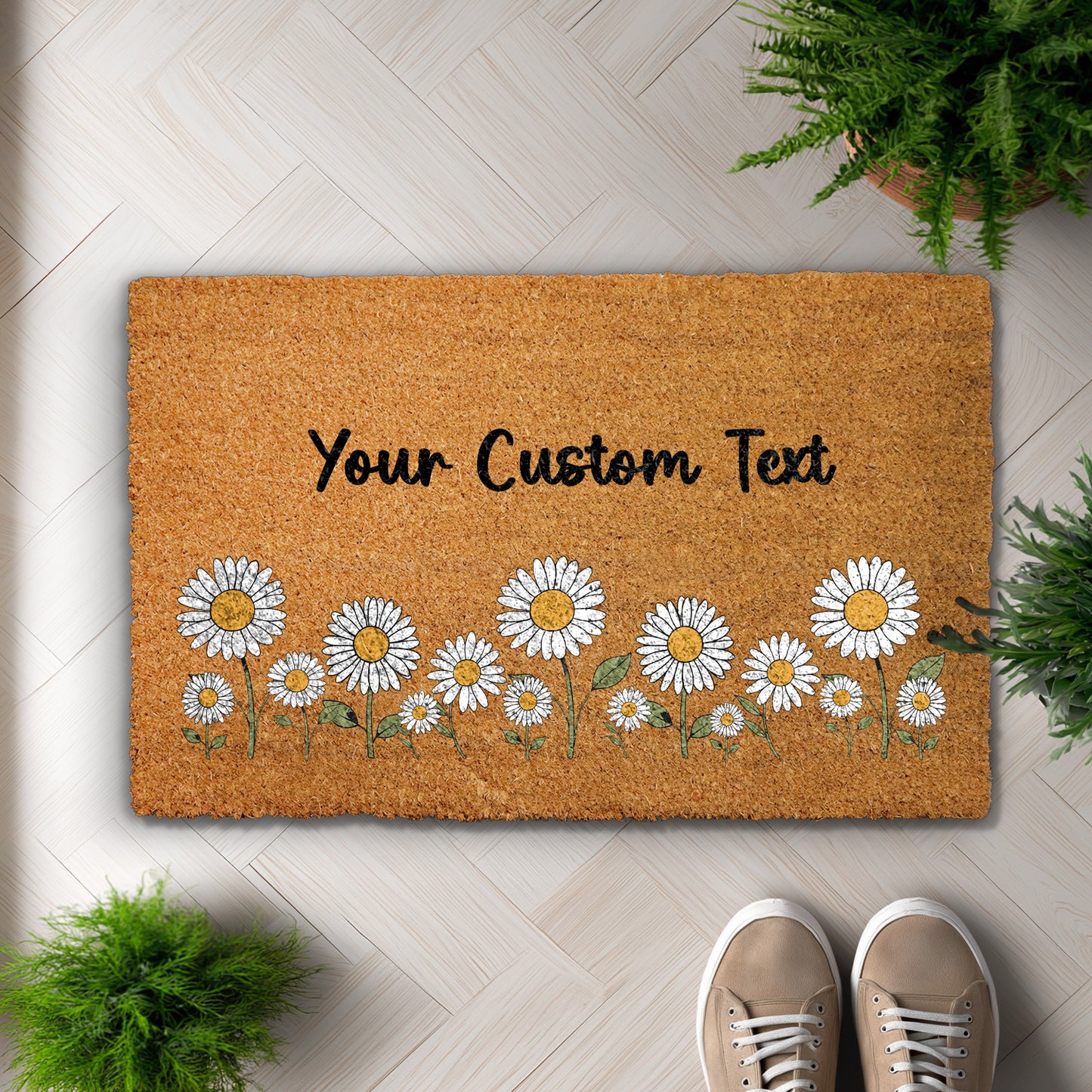 Elegant, Custom Daisy Doormat: Refresh Your Home Decor and Welcome Guests