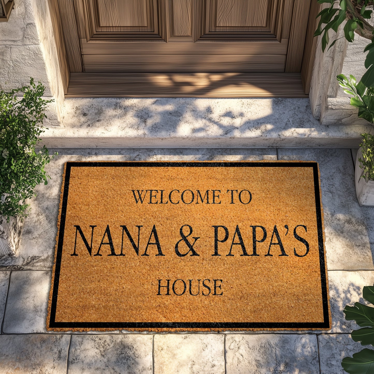 Personalized Welcome Mat for Nana & Papa's House, Grandparents Gift