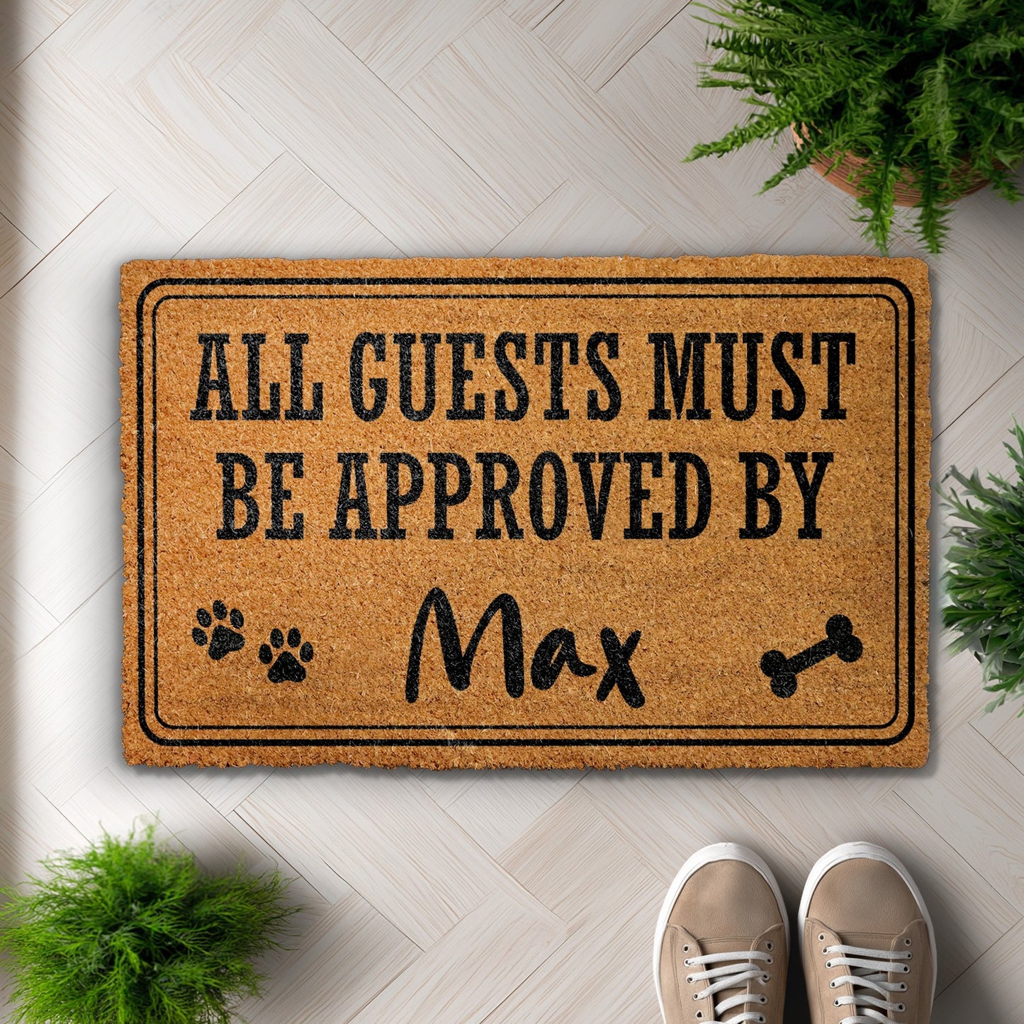 Custom Dog Name Doormat, Funny Dog Lover Housewarming Gift