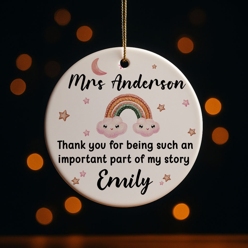 Express Gratitude with Personalized Teacher Ceramic Ornament, a Meaningful Gift