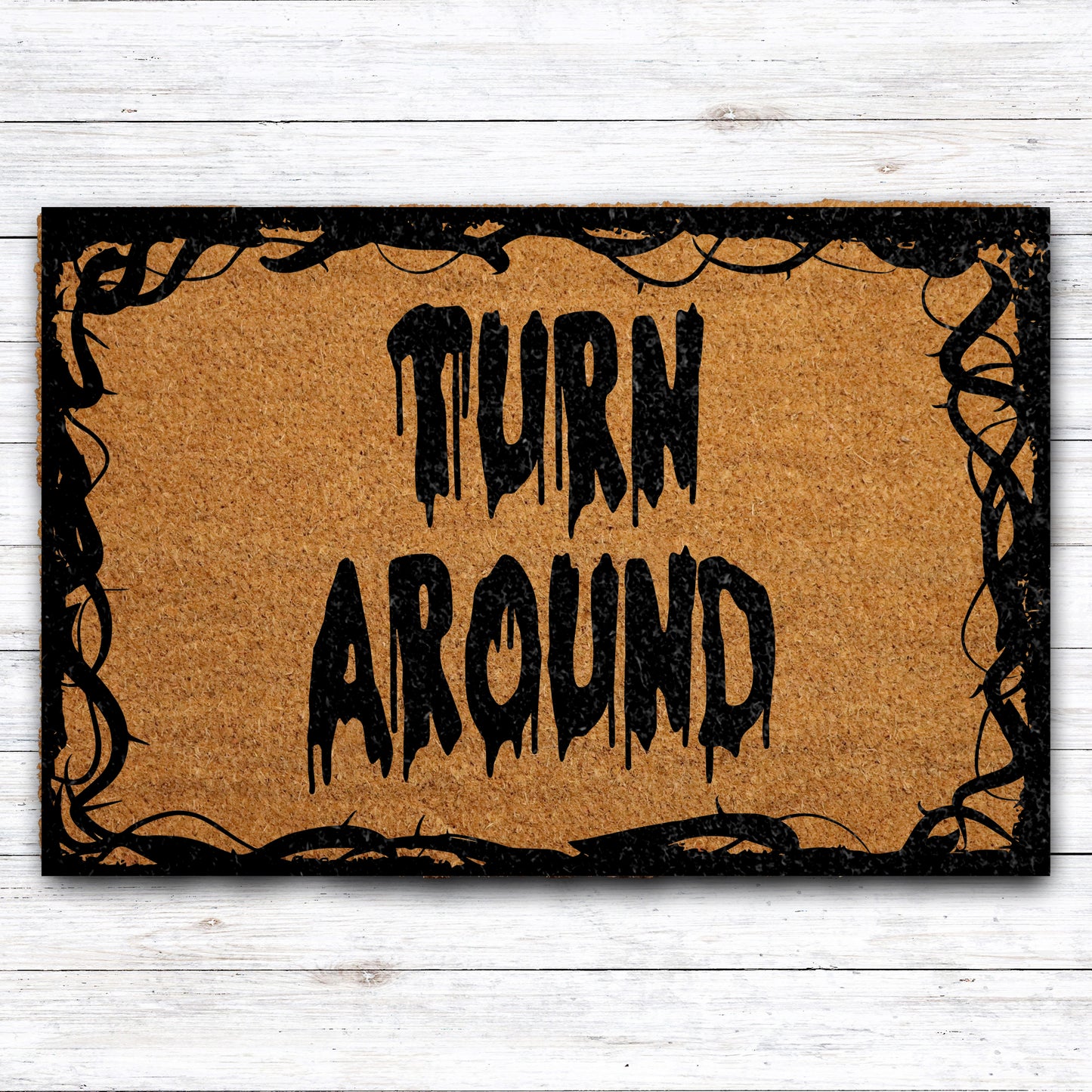 Spooky Halloween Welcome Mat, Gothic Horror Movie Home Decor