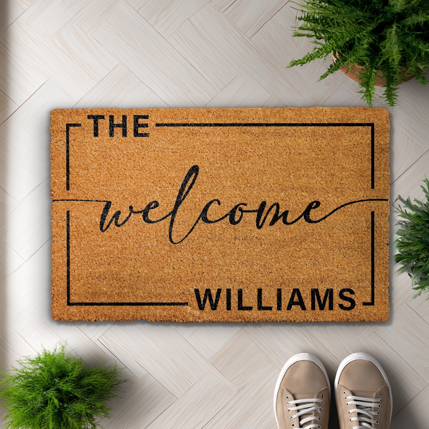 Personalized Last Name Doormat, Custom Front Door Entryway Rug