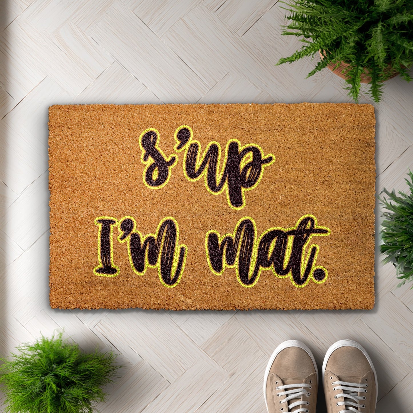 Sup I'M Mat: Funny Greeting Doormat, Humorous Front Porch Decor