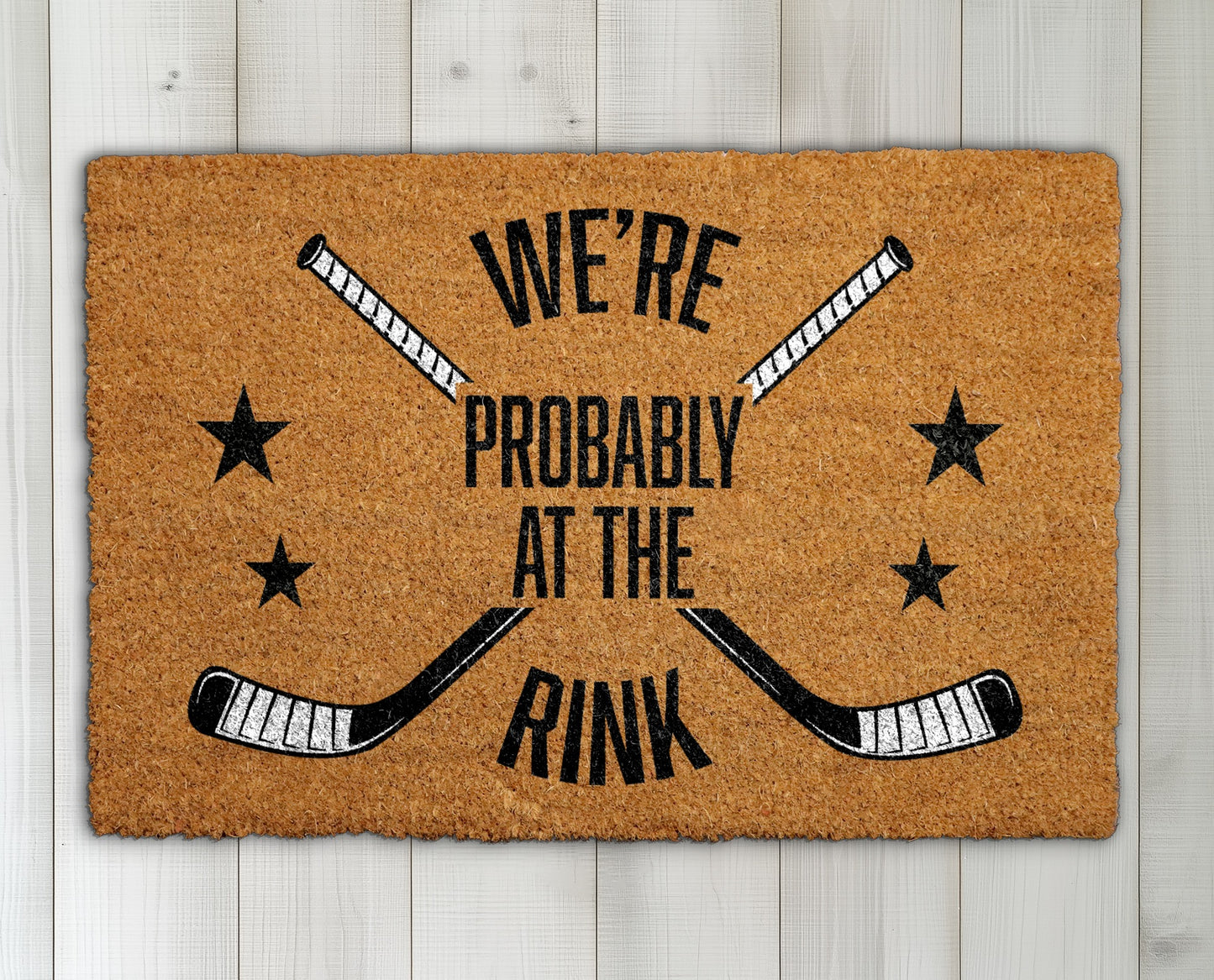 Welcome Hockey Fans, Probably At The Rink, Funny Doormat