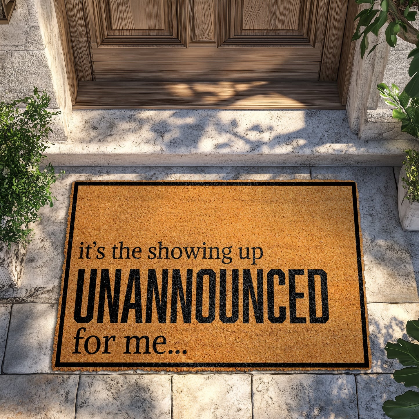 Welcome Unexpected Guests with a Humorous Unannounced Visit Mat