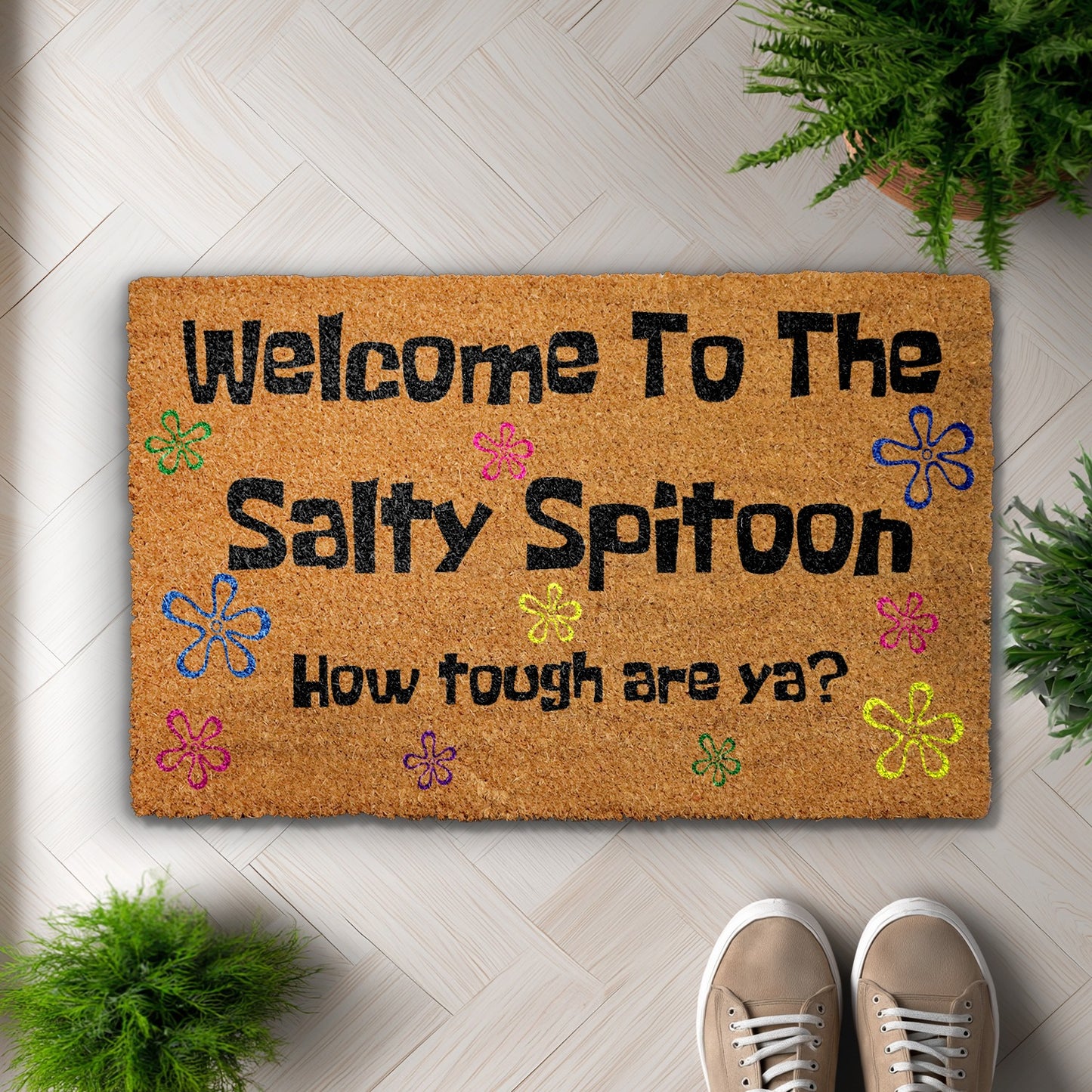 Salty Spitoon Doormat: Movie-Inspired Humor for Your Front Porch!