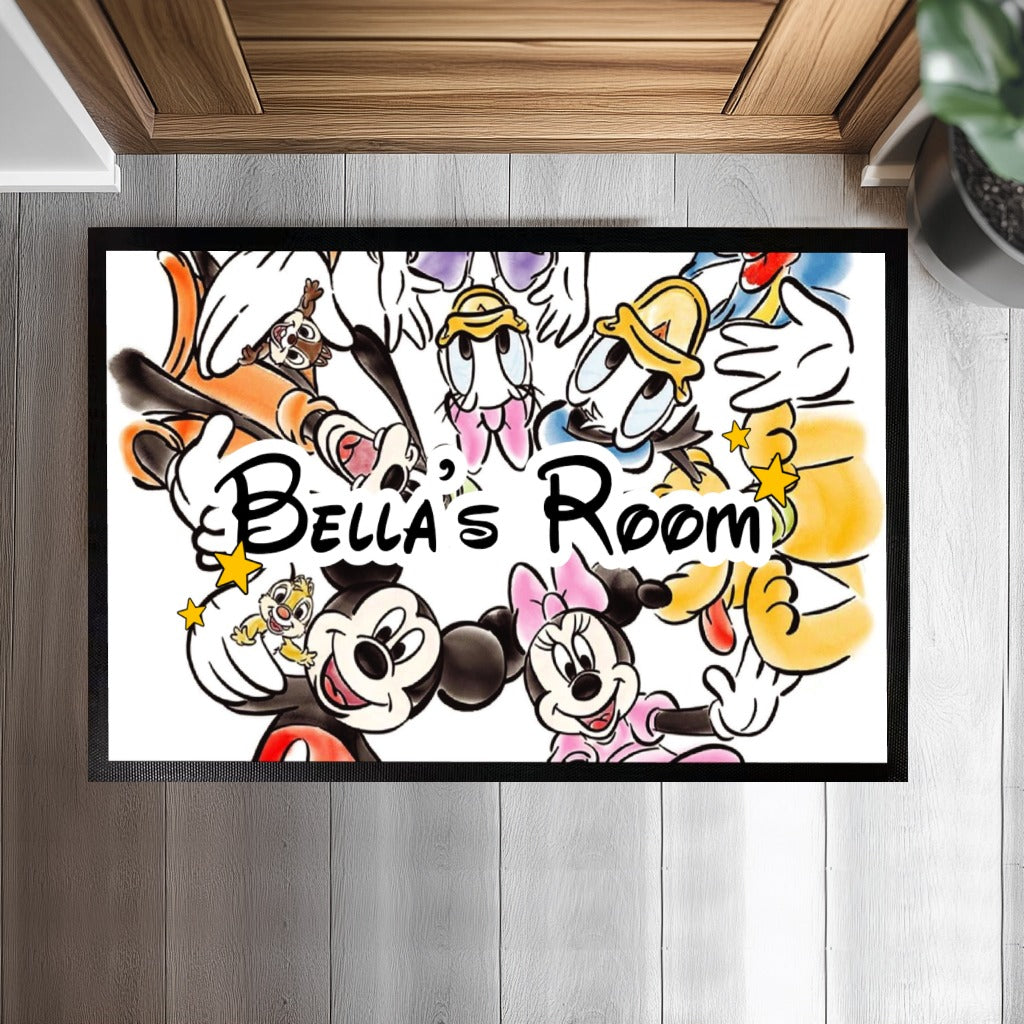 Magical Mickey & Friends Doormat - Personalize Your Kids' Welcome.