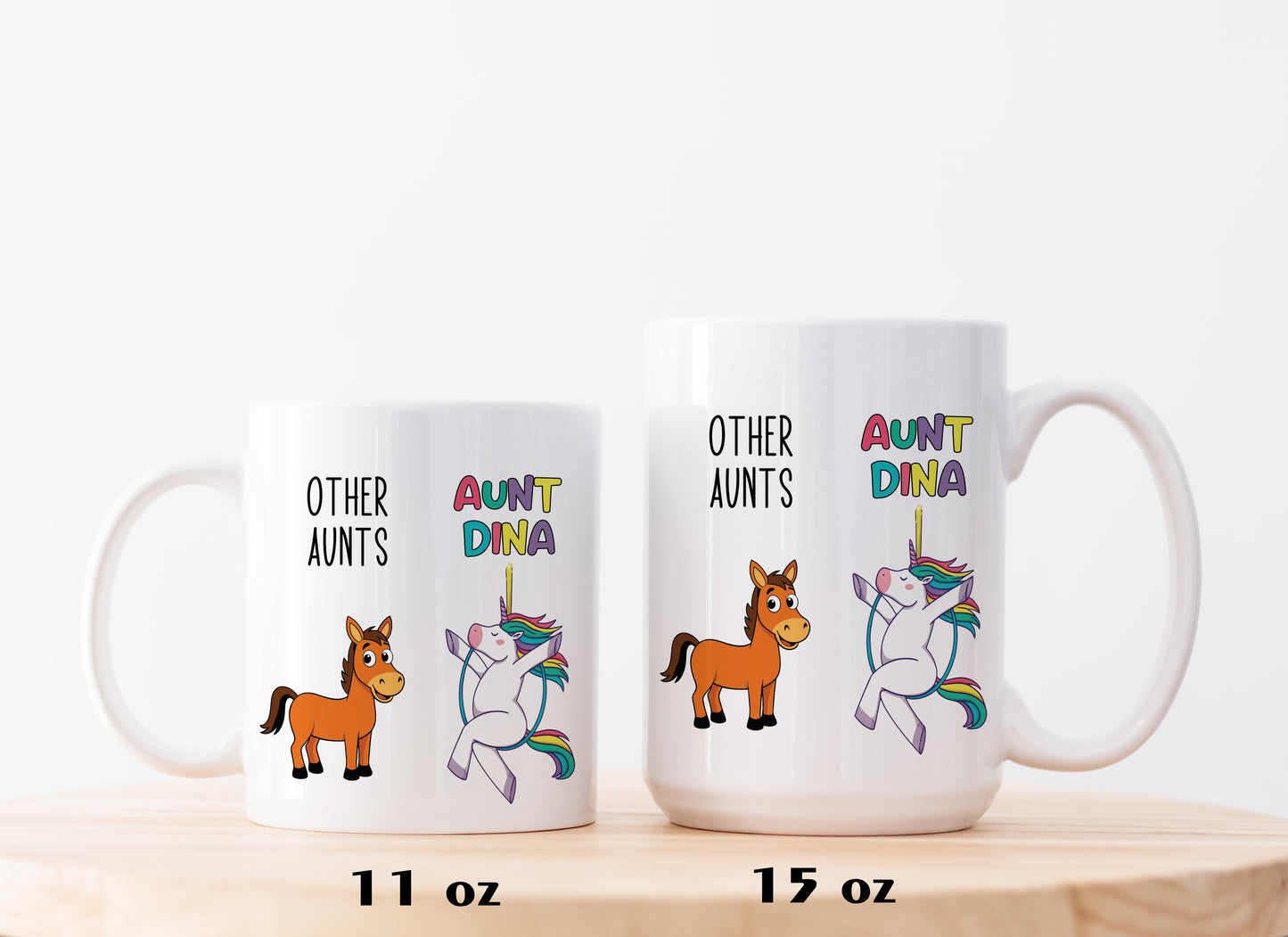 Horse Themed Aunt Mug, Personalized Equestrian Gift for Coffee Lovers