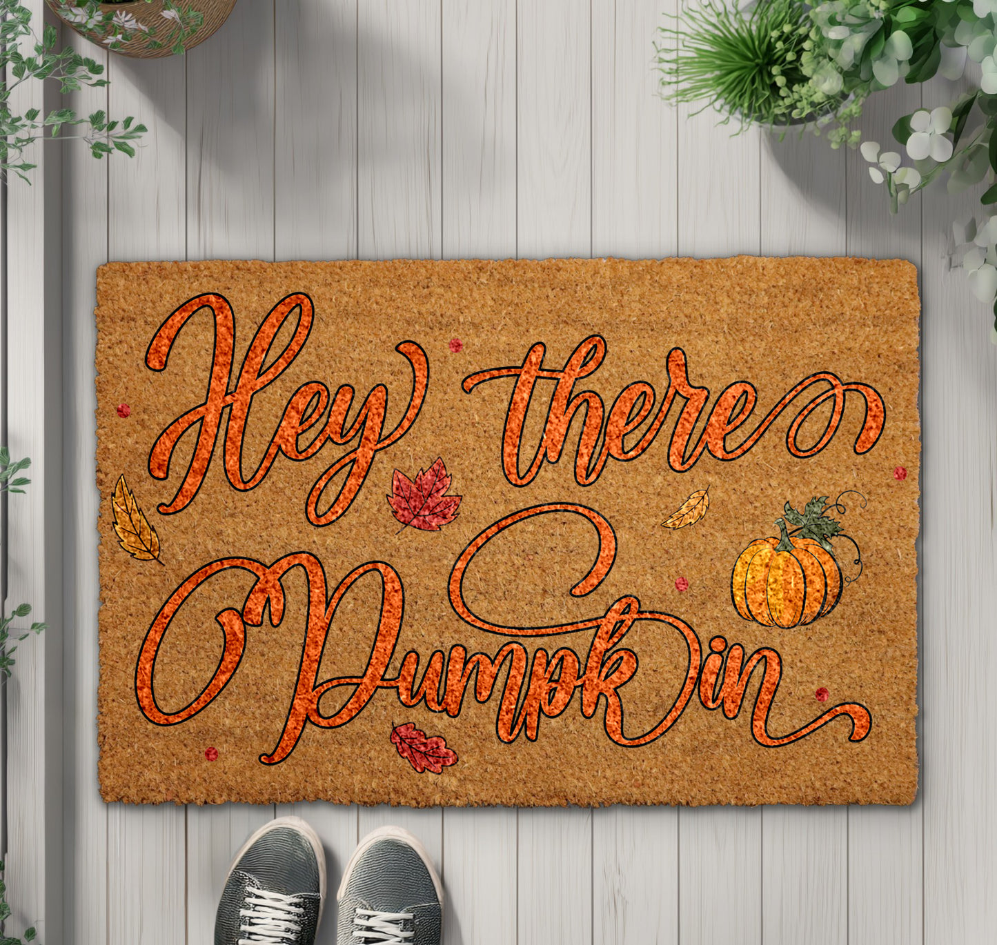 Cozy Fall Welcome Mat, Cute Pumpkin Decor, Harvest Housewarming Gift