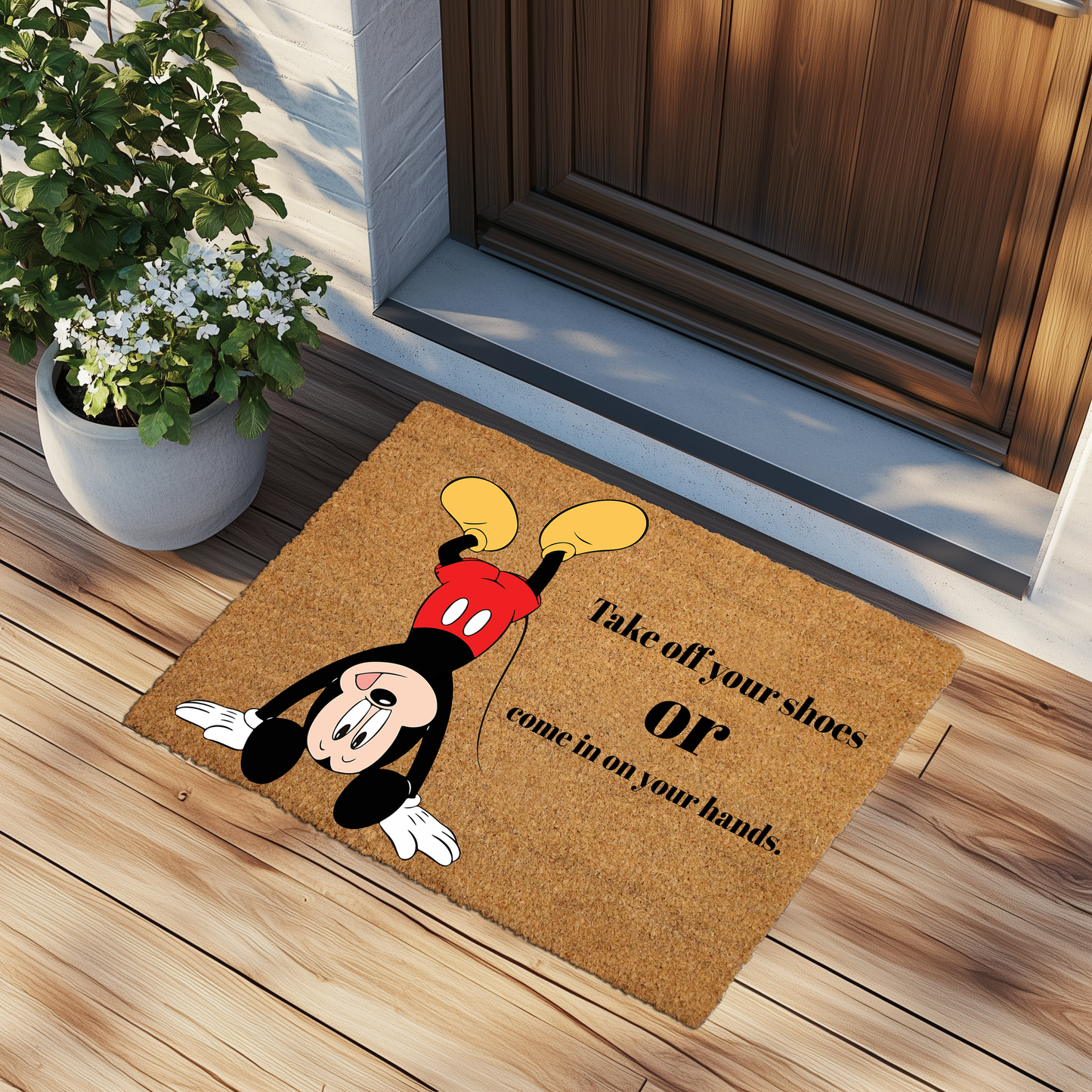Charming Mickey Doormat: Welcome Guests with Natural Outdoor Front Door Mat