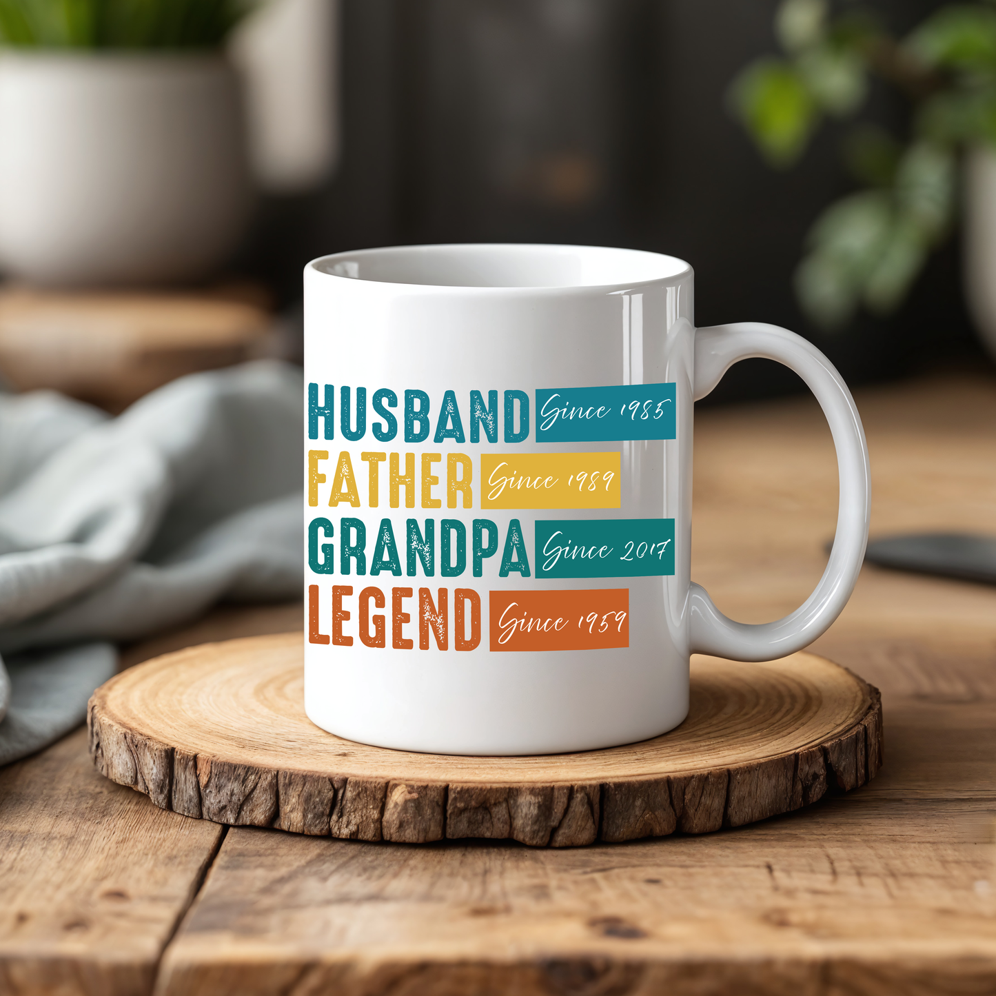 Personalized Legend Grandpa Mug, Retro Father's Day Gift, Custom Ceramic