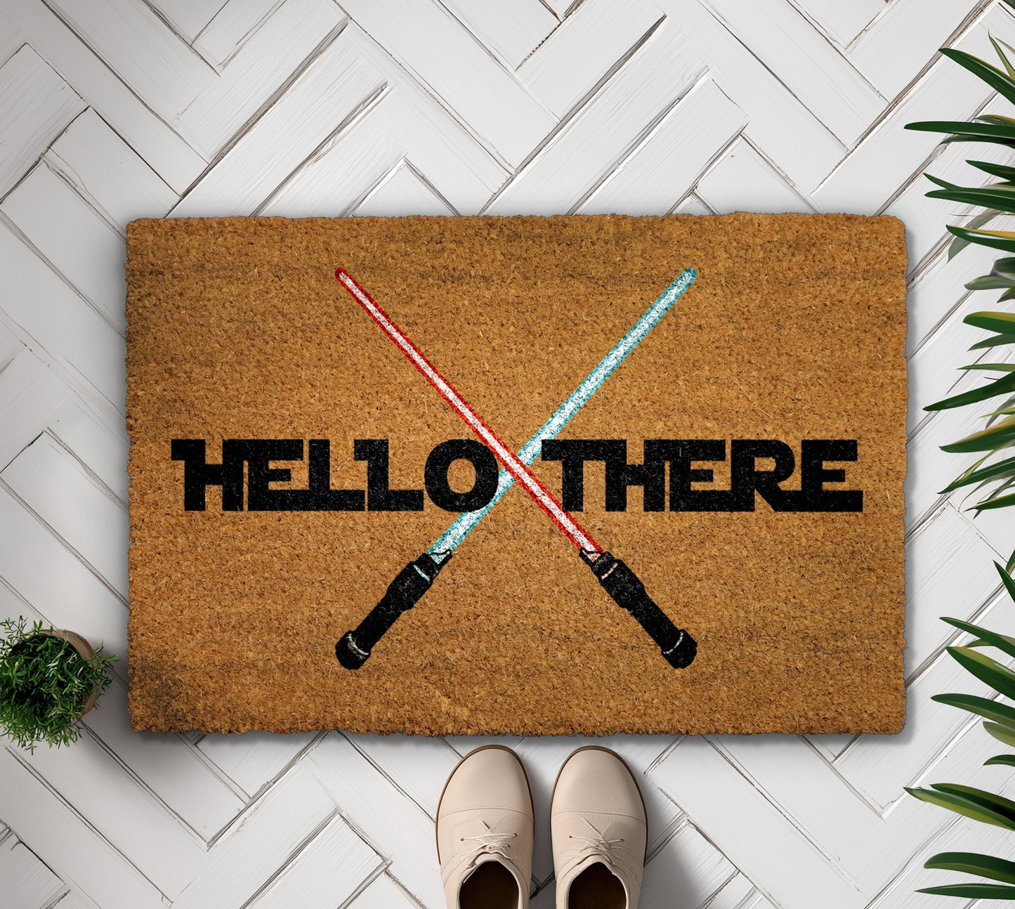 Hello There Lightsaber Doormat: The Ultimate Star Wars Fan Welcome