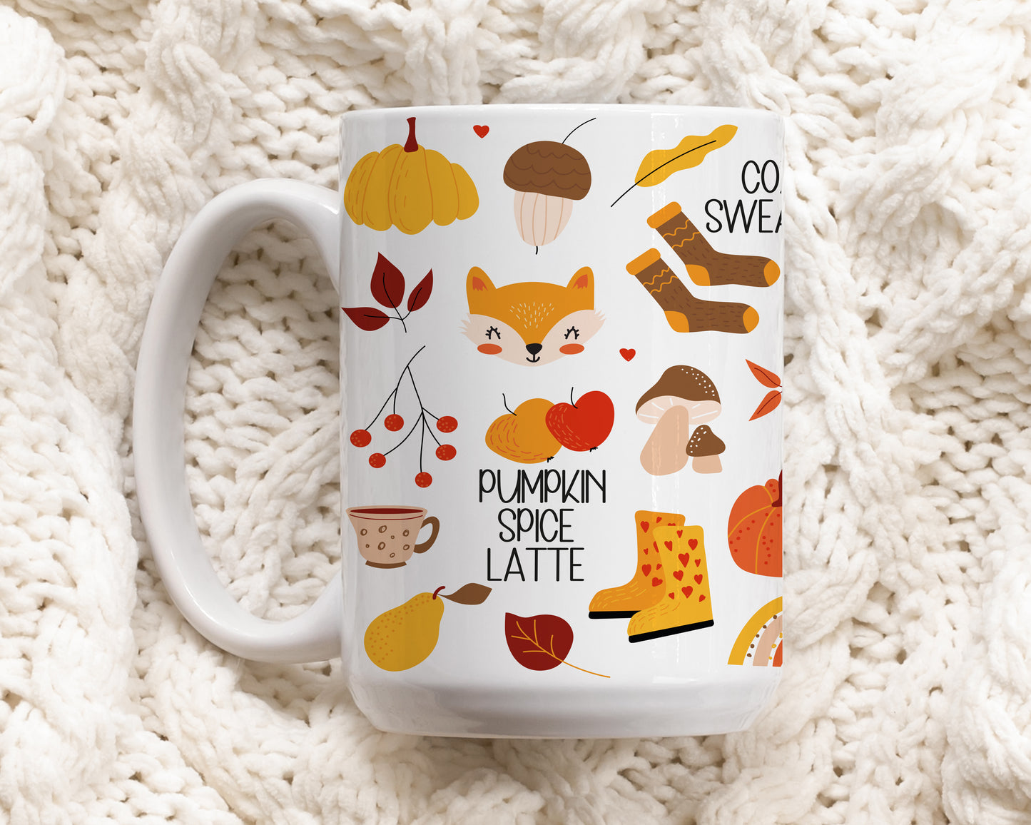 Autumn Vibes Gift: Cozy Ceramic Cup for Pumpkin Spice Lattes