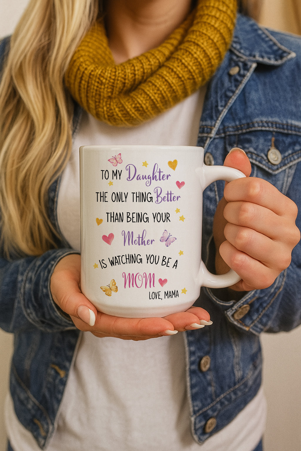 Floral Mother to Daughter Mug - Sentimental Tea Cup Gift
