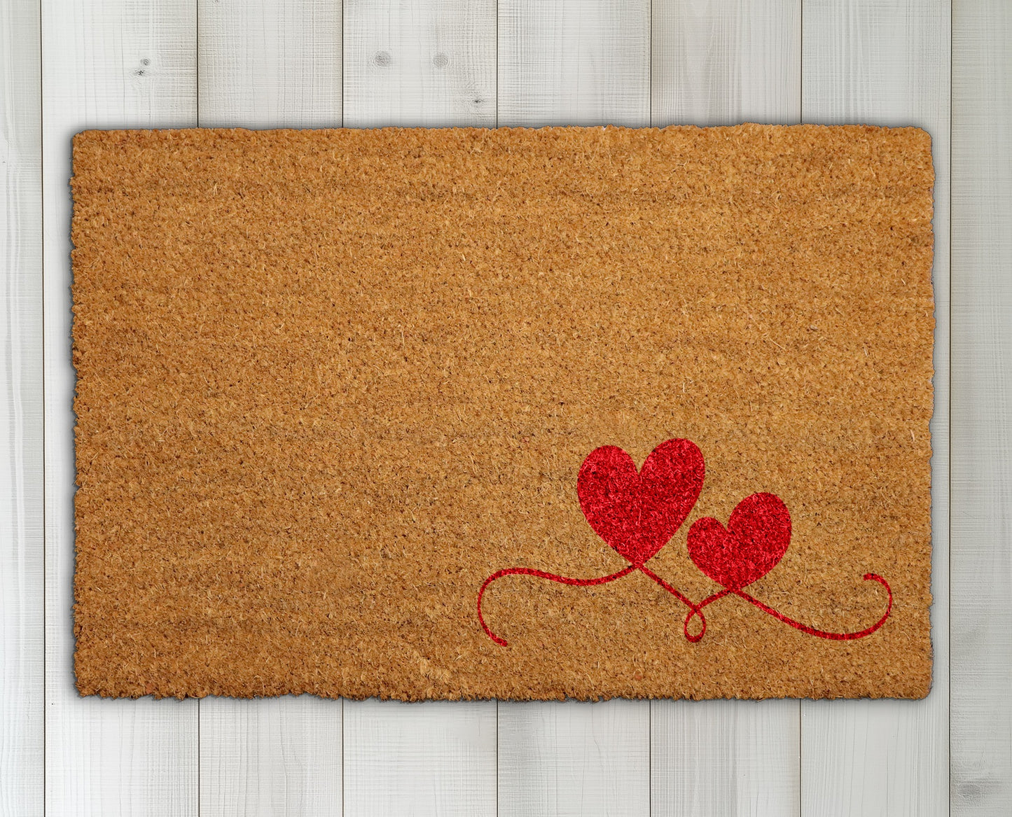 Double Hearts, Red Heart Love Doormat - Unique Valentine's Gift