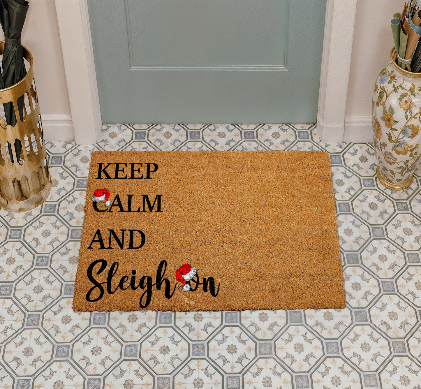 Sarcastic Xmas Doormat: Keep Calm And Sleigh On, Festive Decor