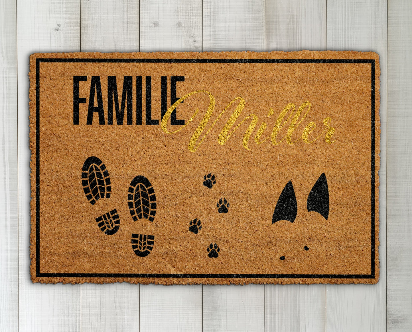 Personalized Family Footprint Doormat, Ideal Housewarming Gift for Dog Lovers
