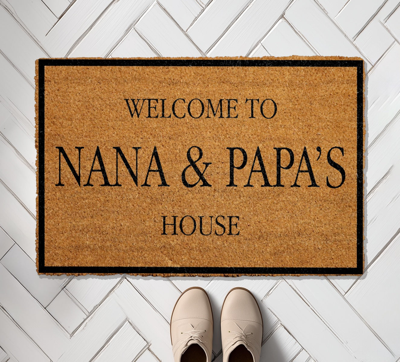 Personalized Welcome Mat for Nana & Papa's House, Grandparents Gift