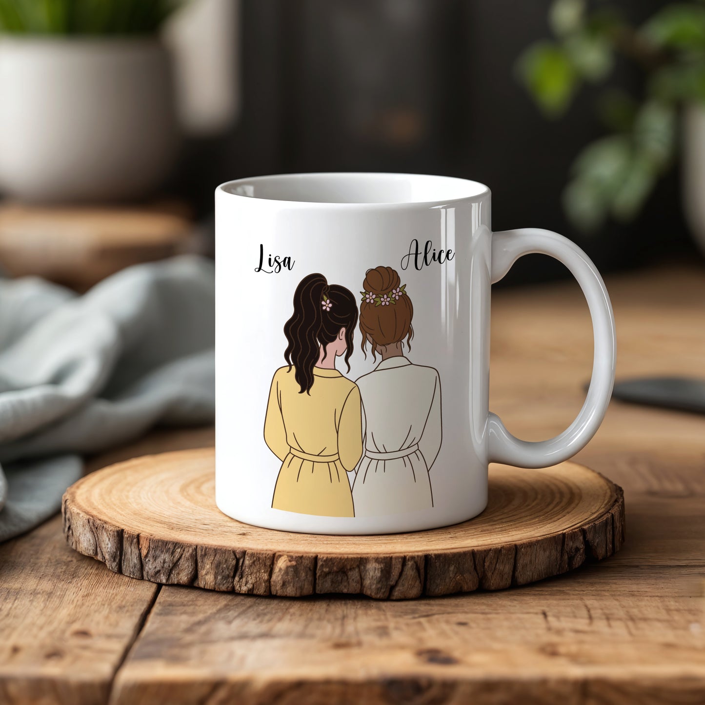 Personalized Ceramic Best Friends Matching Coffee Mug, Soul Sisters Tea Cup