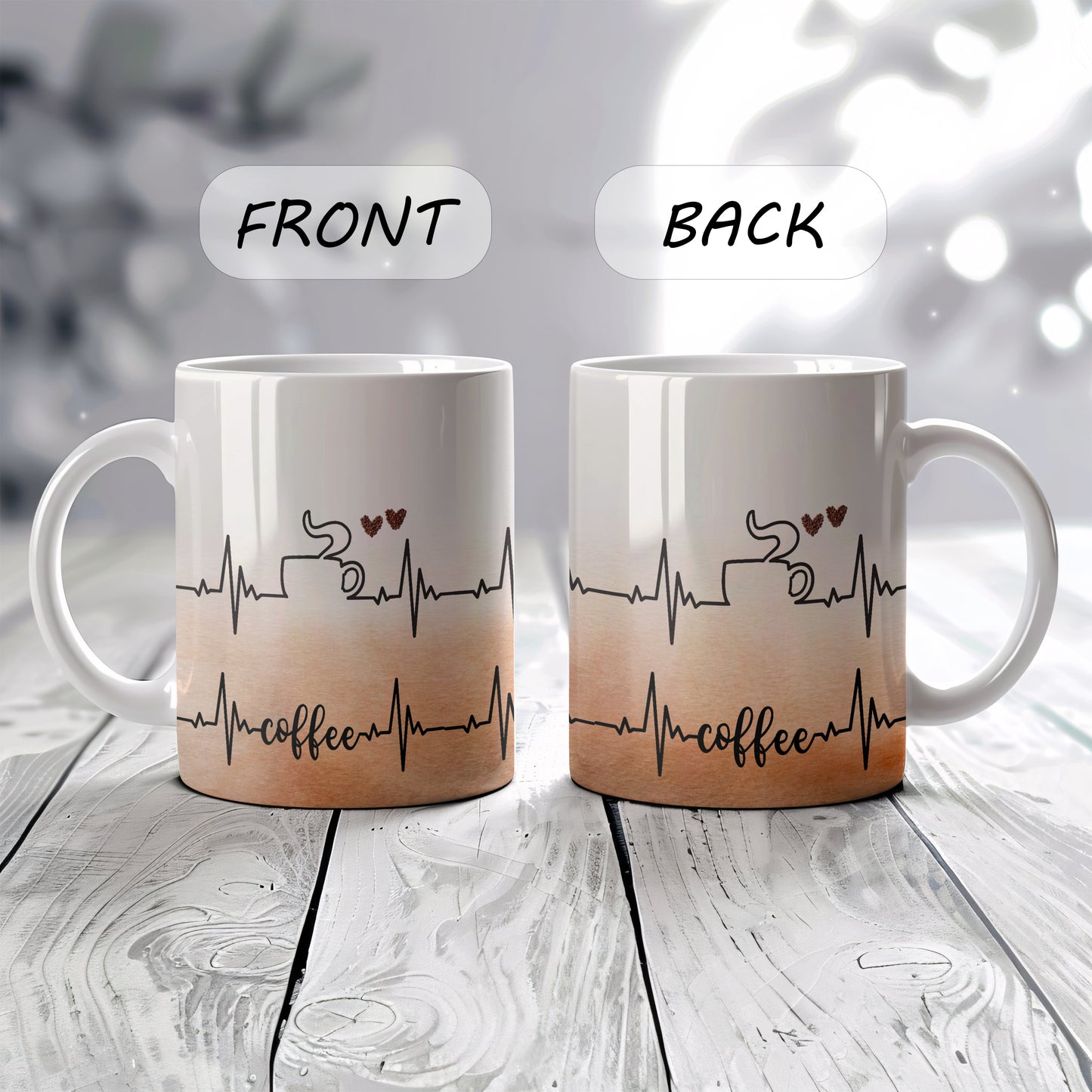 Unique Ecg Heart Beat Design Coffee Mug, Doctor & Nurse Gift