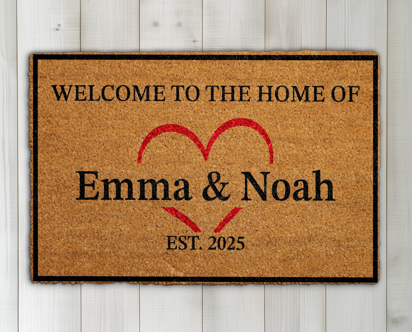 Personalized Couple Doormat, Custom Family Front Porch Decor & Gift