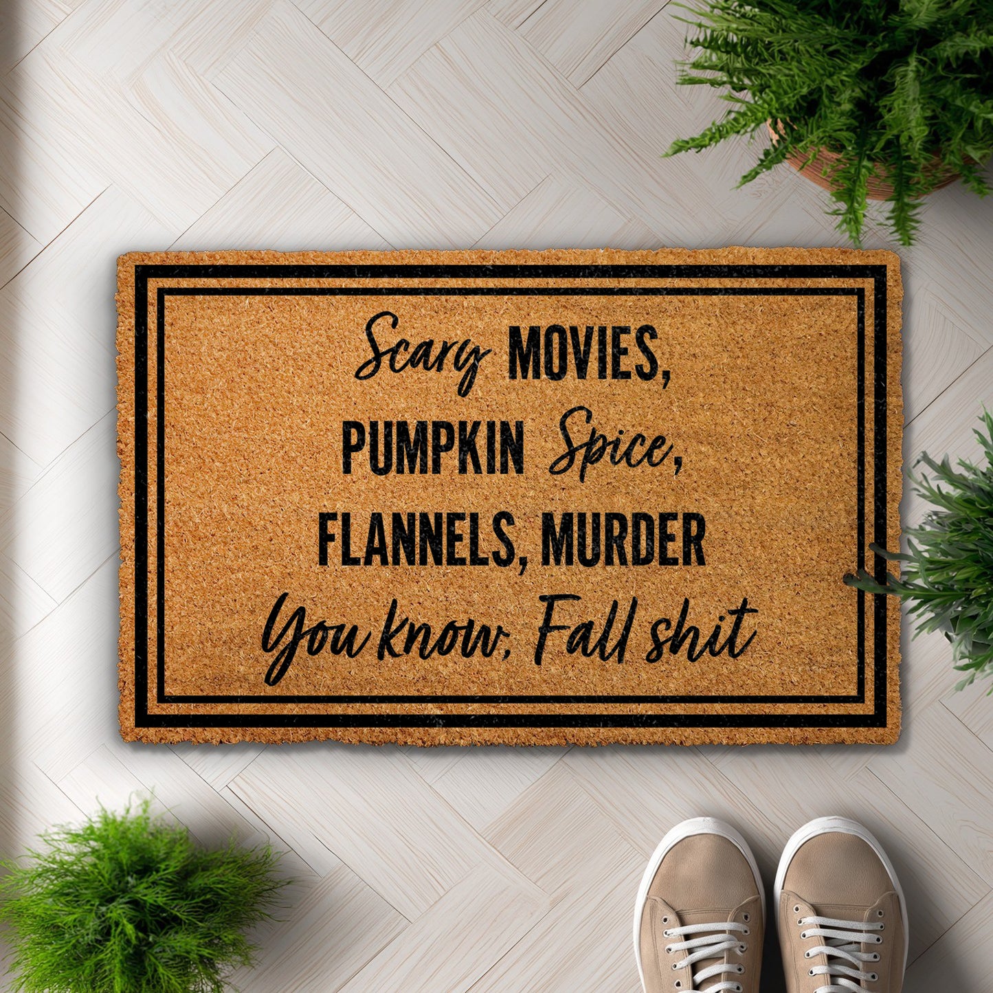 Fall Themed Doormat, Funny Halloween Welcome Mat, Spooky Porch Rug