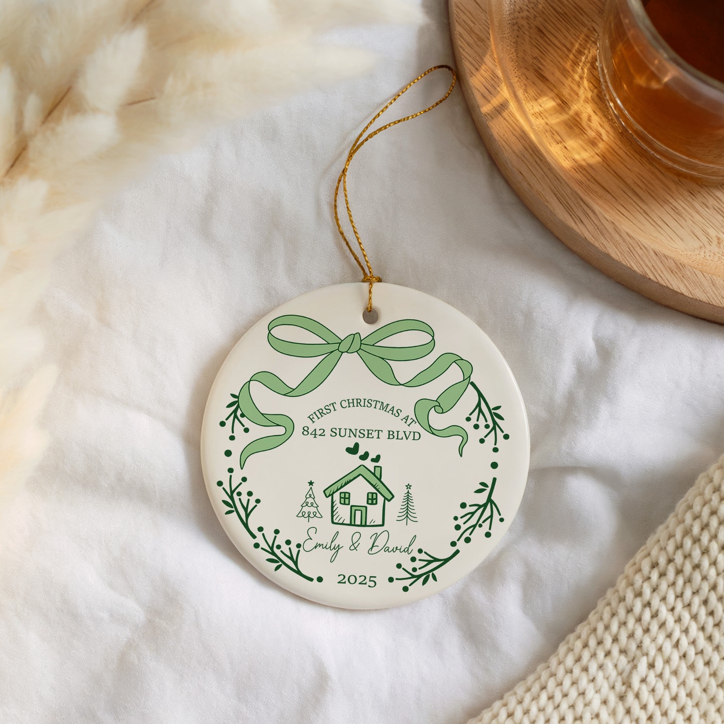 Personalized New Home Holiday Ornament, Charming Housewarming Keepsake Gift