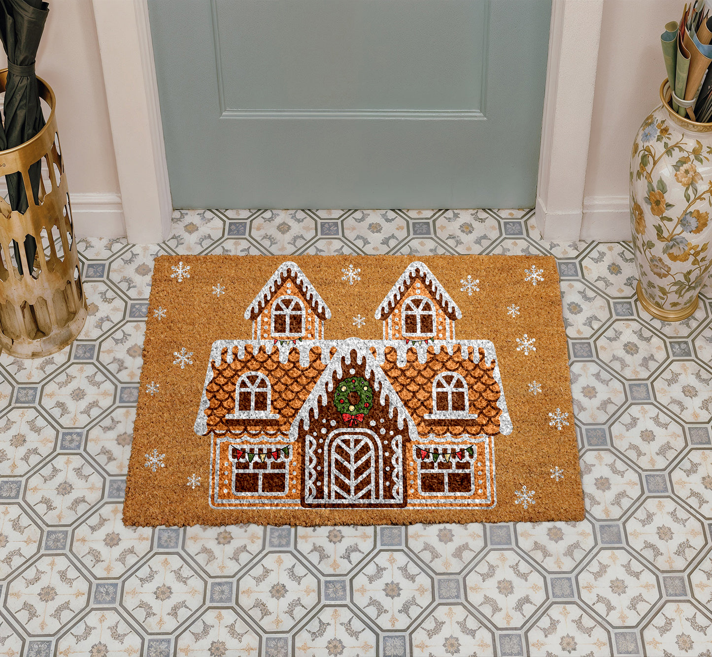 Spice up Your Entryway with Festive Winter Welcome Mat