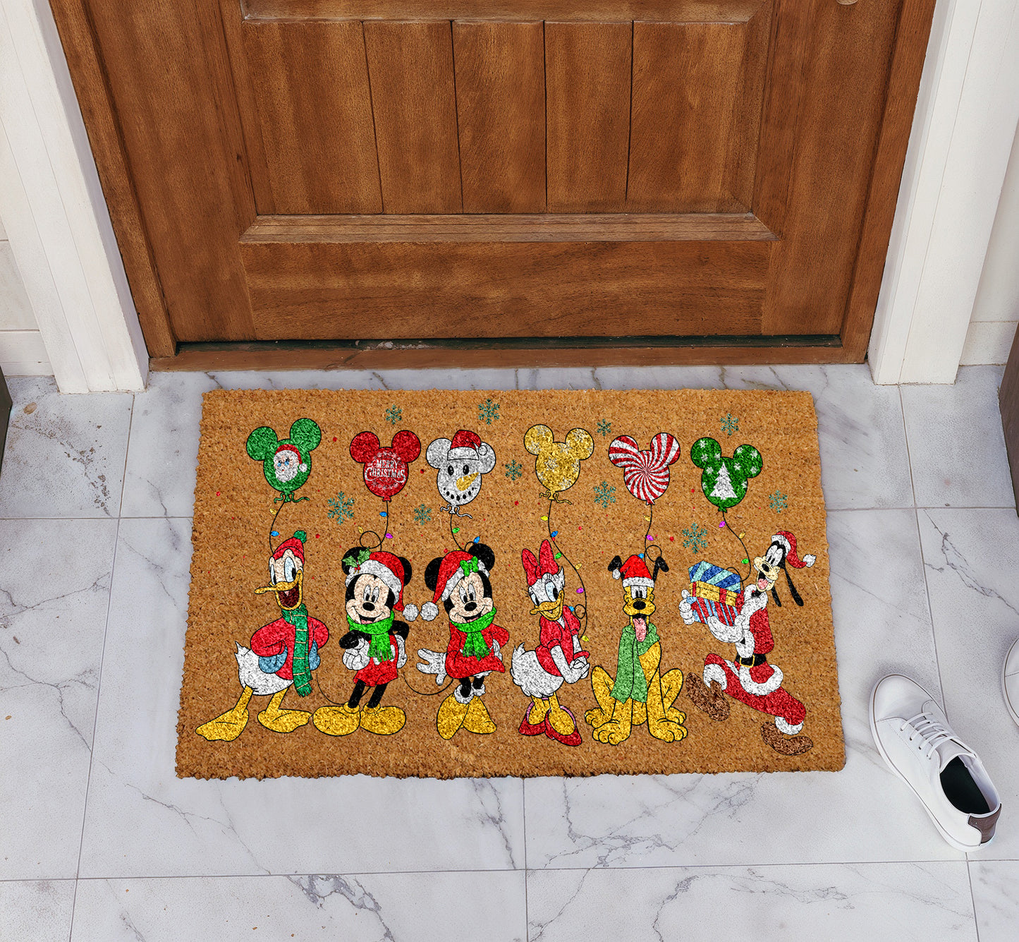 Festive Disney Mickey Christmas Doormat, Perfect Winter Front Porch Decor