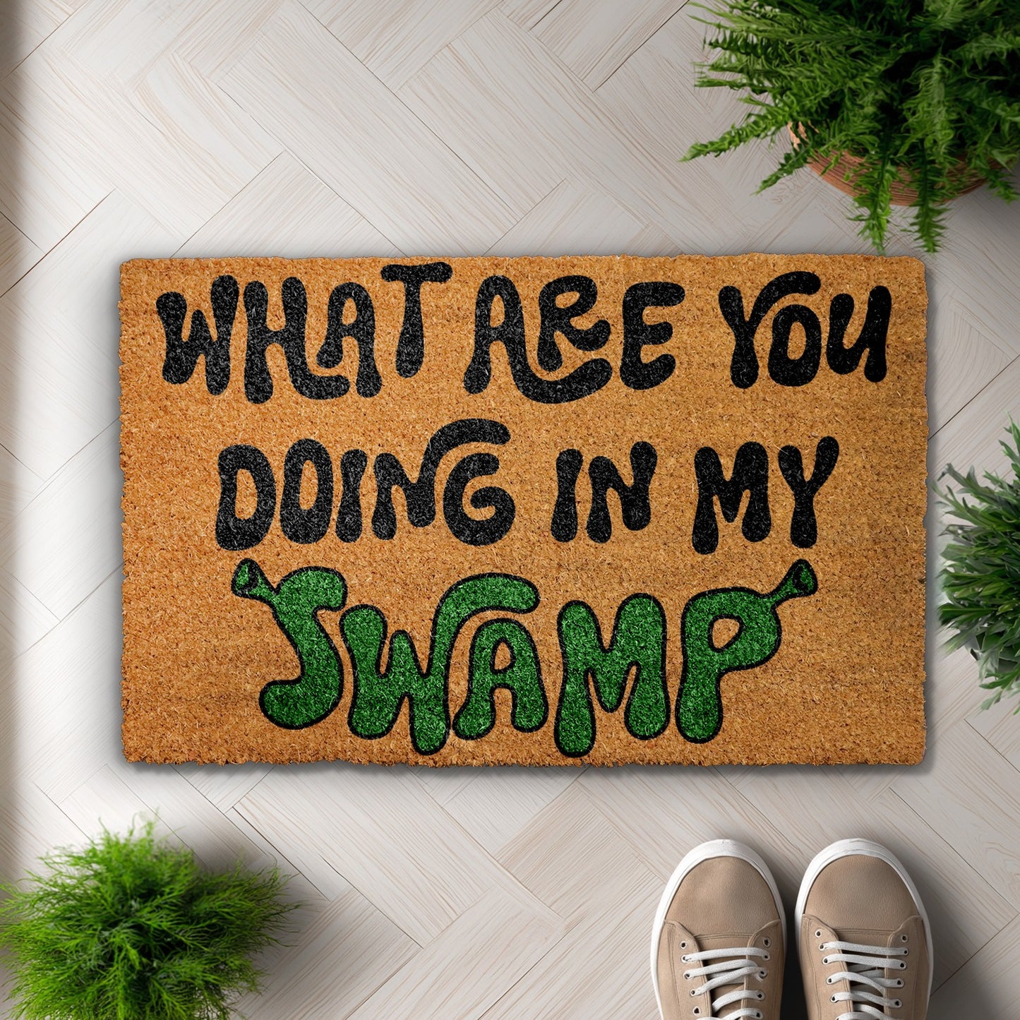 Funny Movie Welcome Mat for Geeky Home Decor, Front Porch Rug