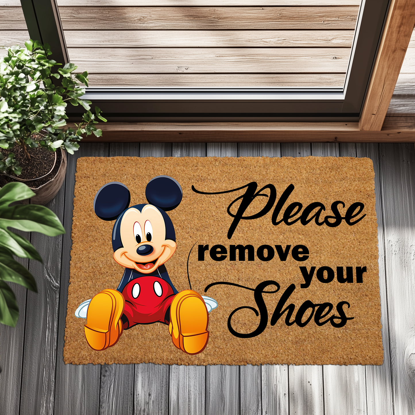 Charming Mickey Doormat, Outdoor Coir Mat for Your Front Door
