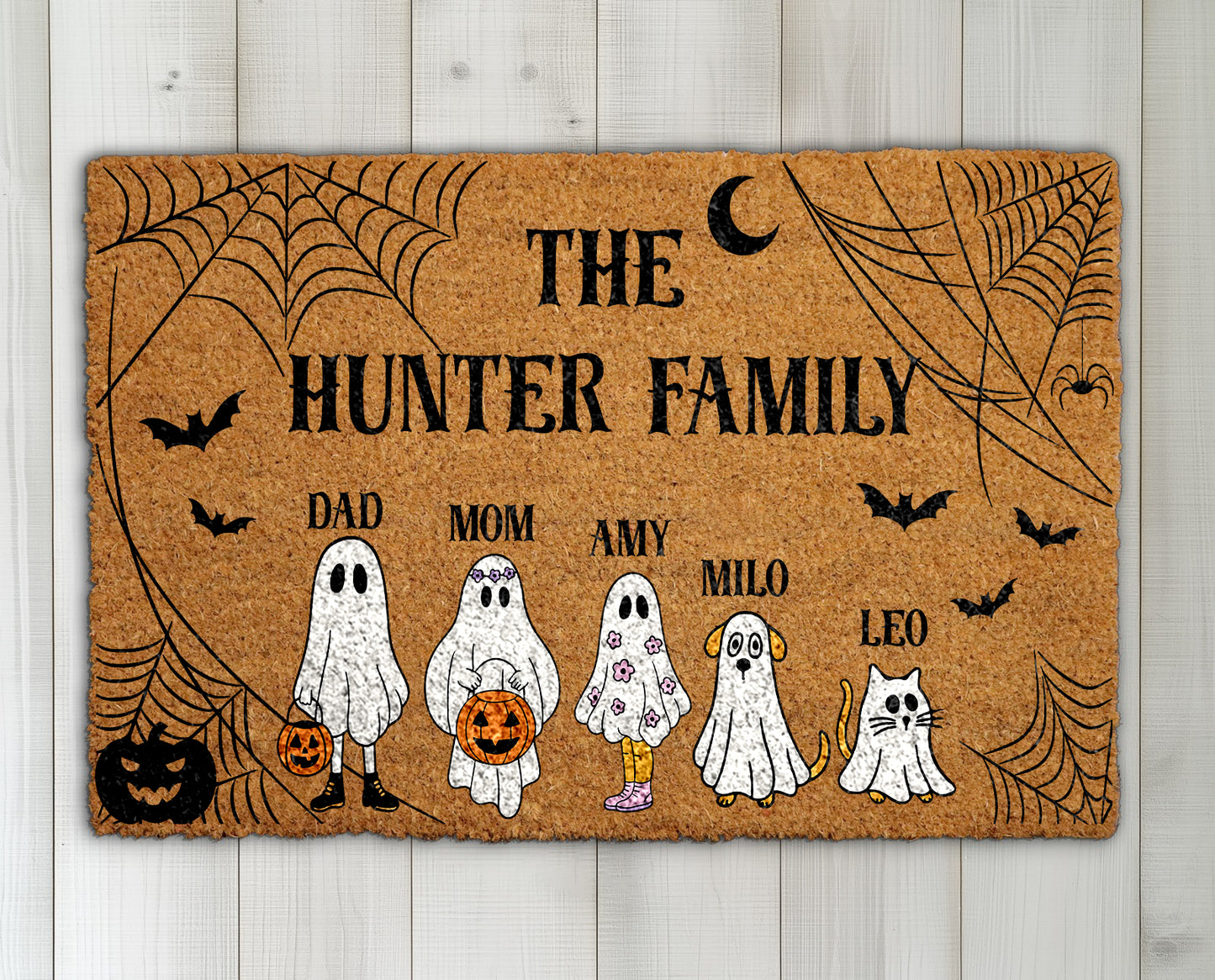 Custom Family Name Welcome Mat, Spooky Halloween Doormat, Fall Decor